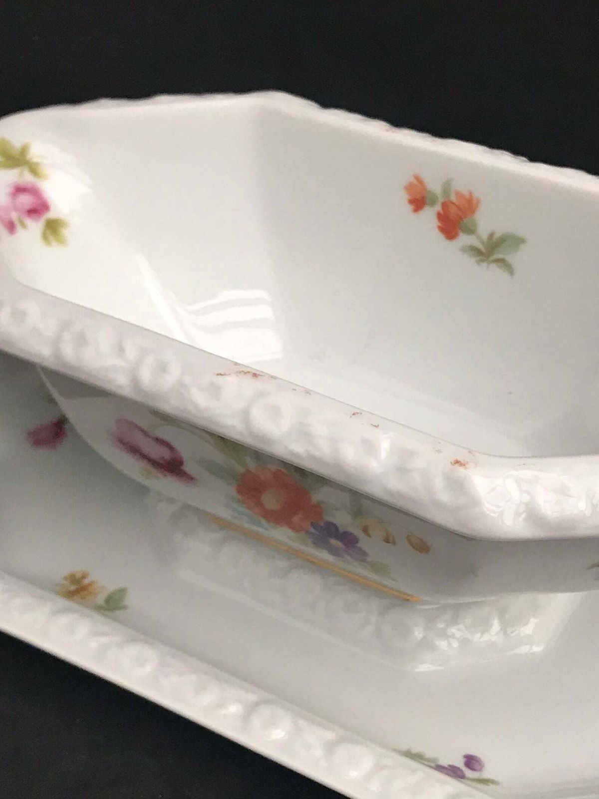 Rosenthal Selb Porcelain Gravy Boat Sauce Bowl Pattern Maria Incorporated Saucer Floral Decor Gift For Hostess Table Decor Flowers Romantic photo for sale