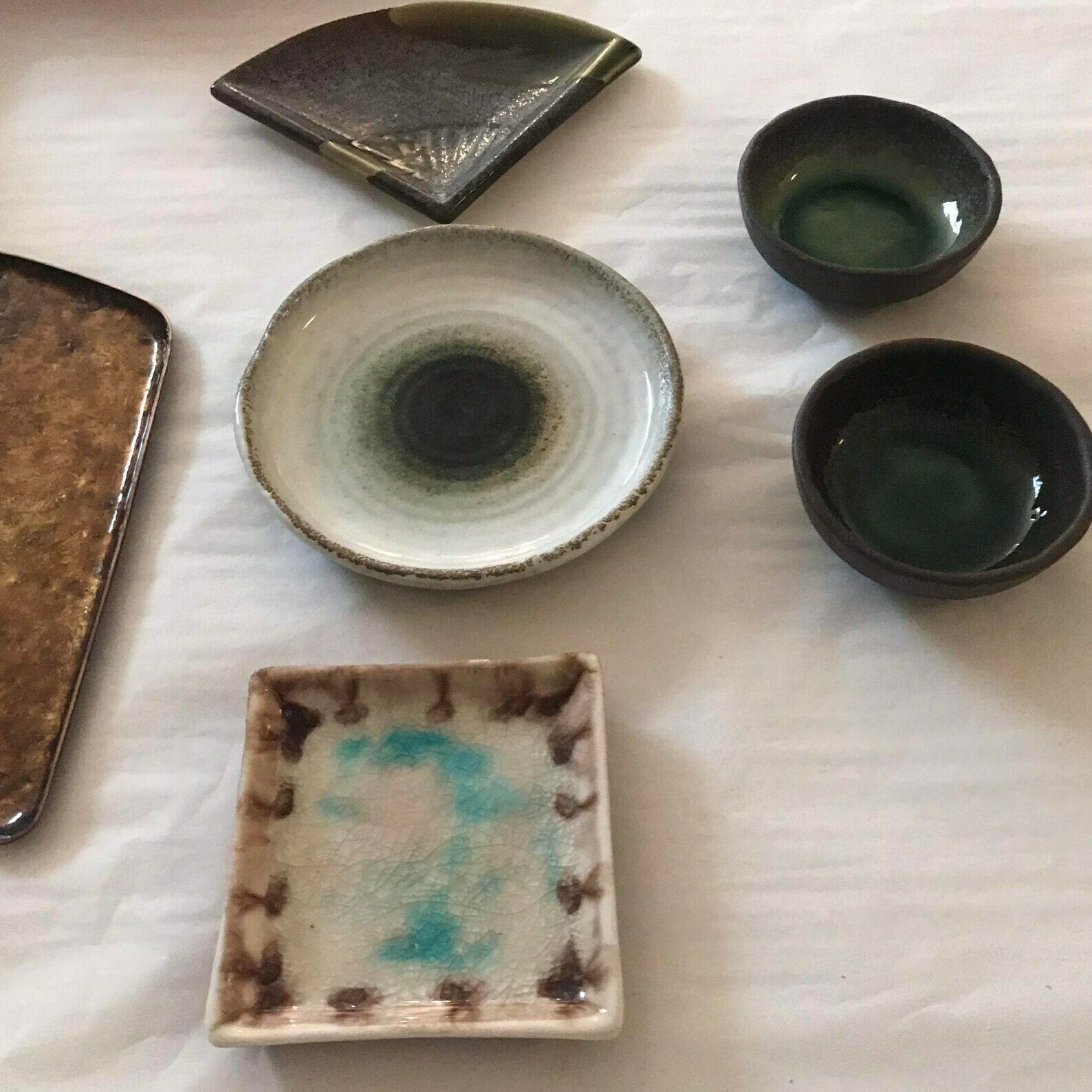 Japanese Bowls Plates Set Serving Sauce Dish, Dinner Sashimi Plate Asian Food Dish Blue Ceramic Porcelain Fish Serving Tr photo furniture