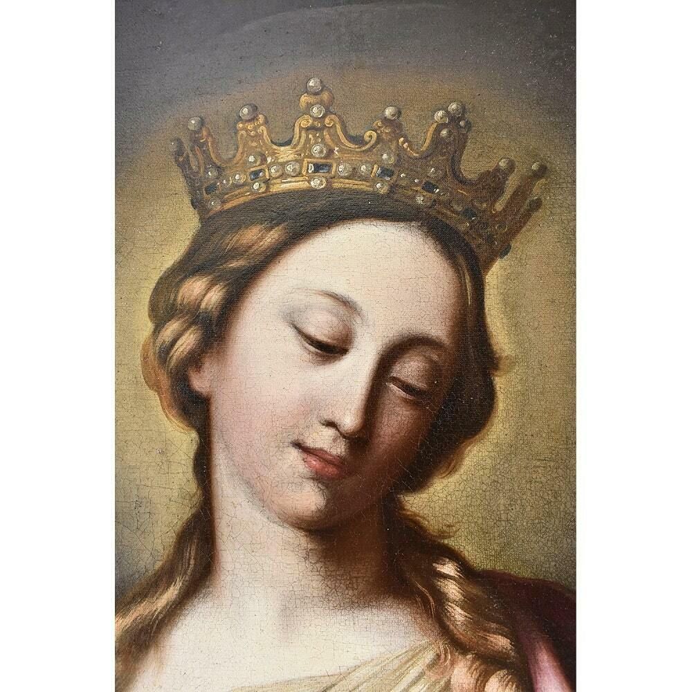 Religious Paintings On Canvas, Christian Paintings, Saint Catherine, 1700s.  (Qrel 338) photo 6500.0