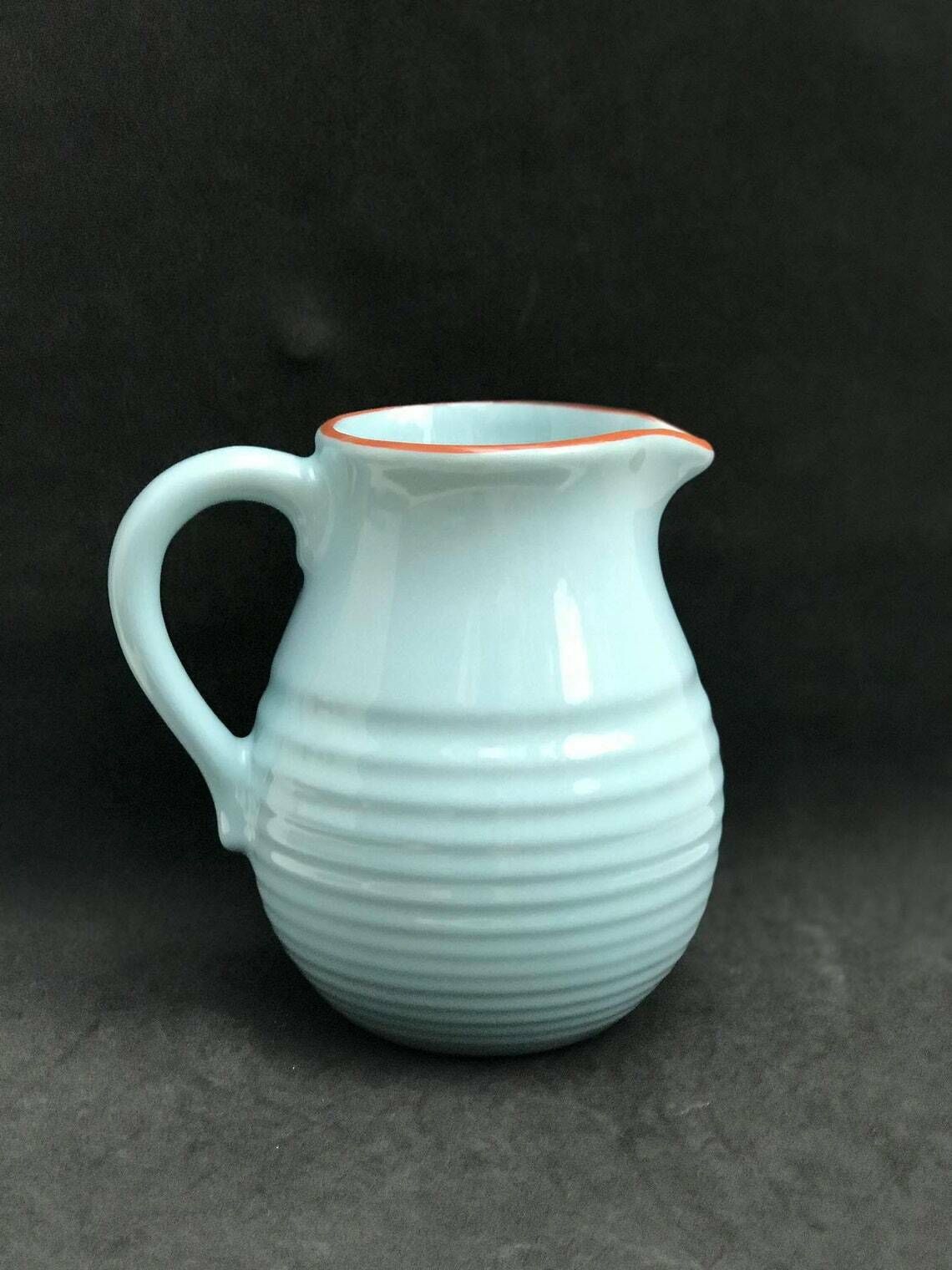 Grote Stoneware Kan Voor Water Of Wijn – James Oliver Pottery, Frans Landelijk Blauw Kobalt Antiekgrijs Keramiek photo Woonaccessoires