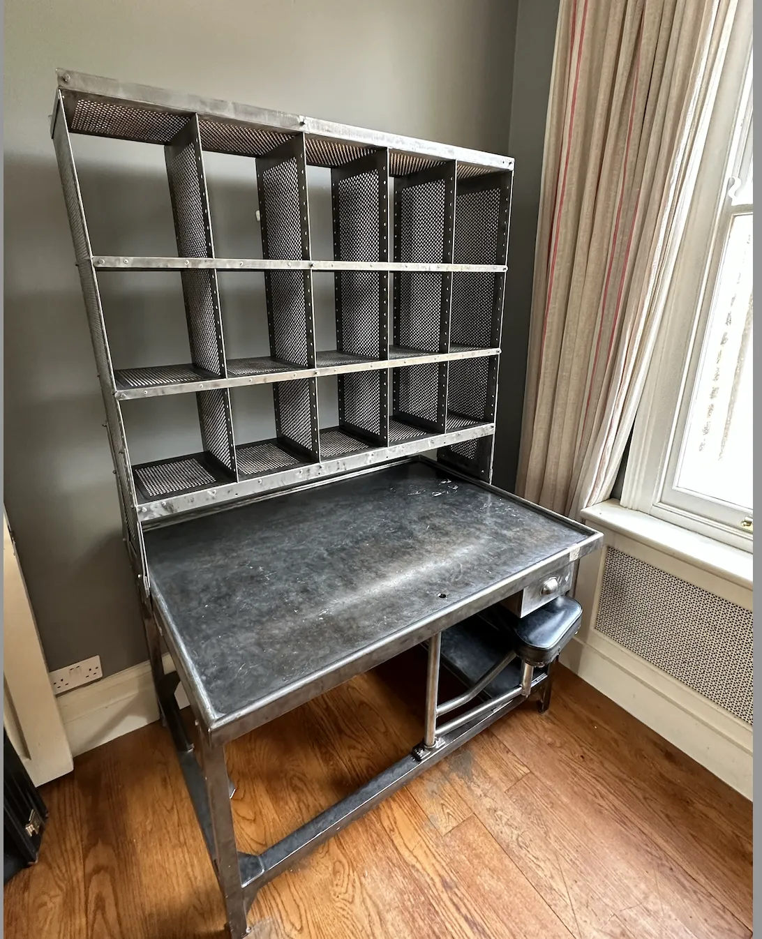 Rare French Steel Post Office Sorting Desk photo Furniture
