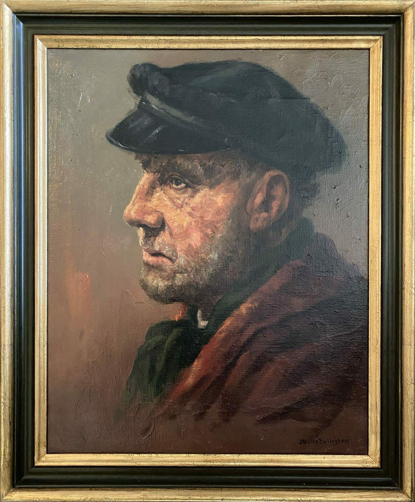 'A Portrait Of A Fisherman' Door Jos Van Belleghem (Beernem 1894 – 1970 Veurne), Belgisch Schilder