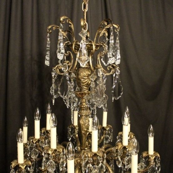 French Pair Of Bronze Antique Chandeliers photo furniture