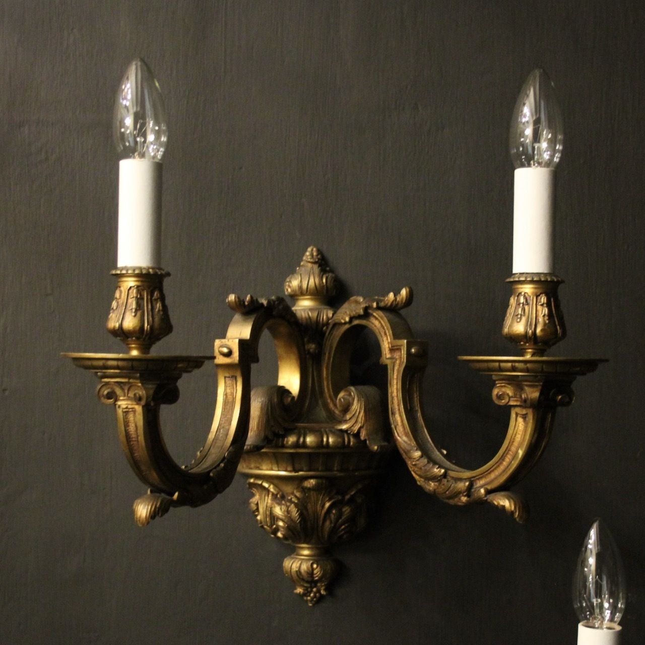 1295.0 French 19th C Bronze Antique Wall Sconces photo