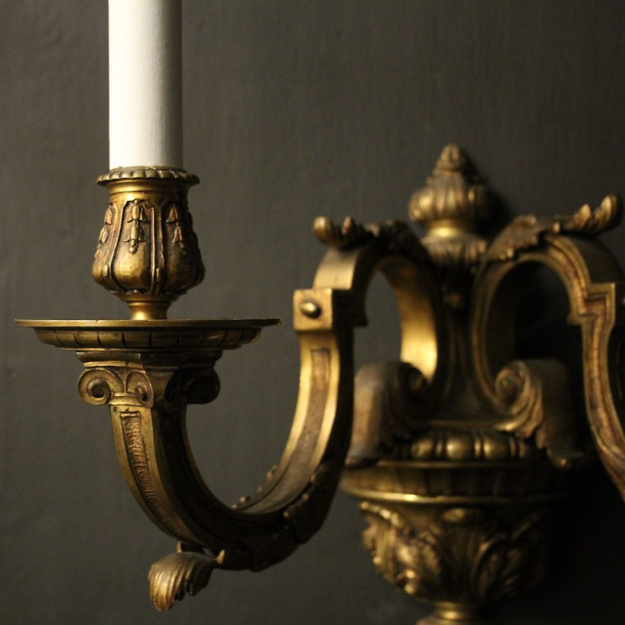 photo vinterior French 19th C Bronze Antique Wall Sconces
