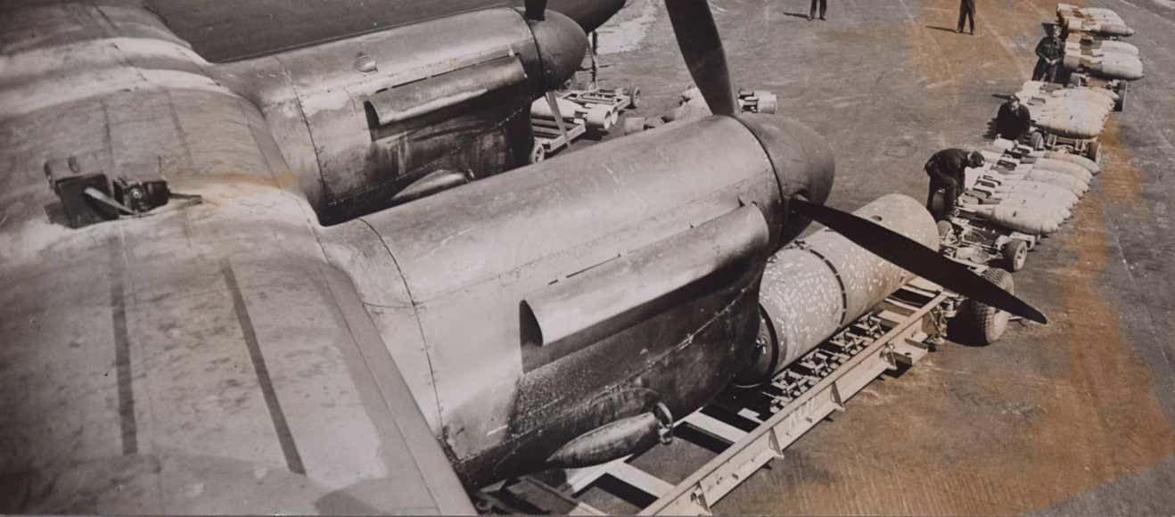 Avro Lancaster Bomber Arming D Day +1 Original 1944 Photograph Undercarriage