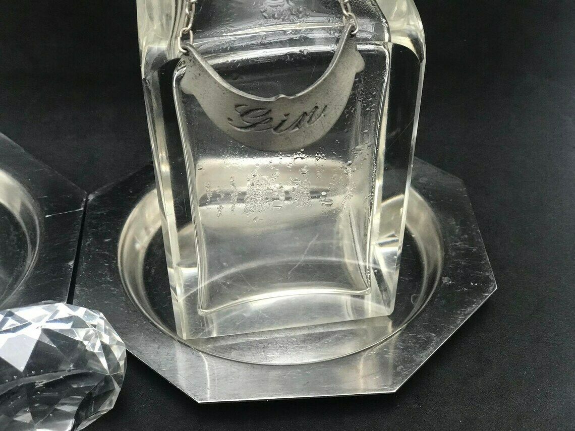Liquor Bottle Set 2 Bar Glass Bottles Gin Vidka Scotch Bourbon Whisky Porto Hollywood Regency Bar Man Cave Gift Bar Decor Gift For Him photo buy