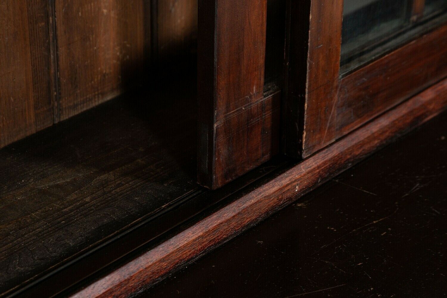 photo vinterior Large 19thc English Mahogany & Pine Haberdashery Glazed Cabinet