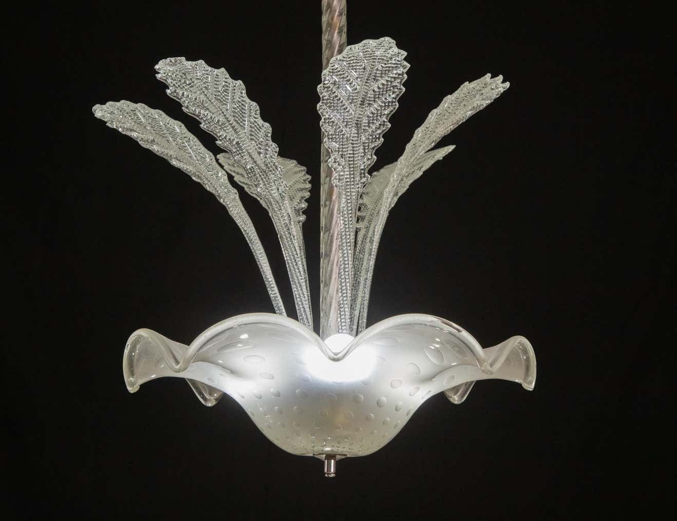 Art Deco Barovier E Toso Chandelier, Bullicante Murano Glass, 1940s photo furniture