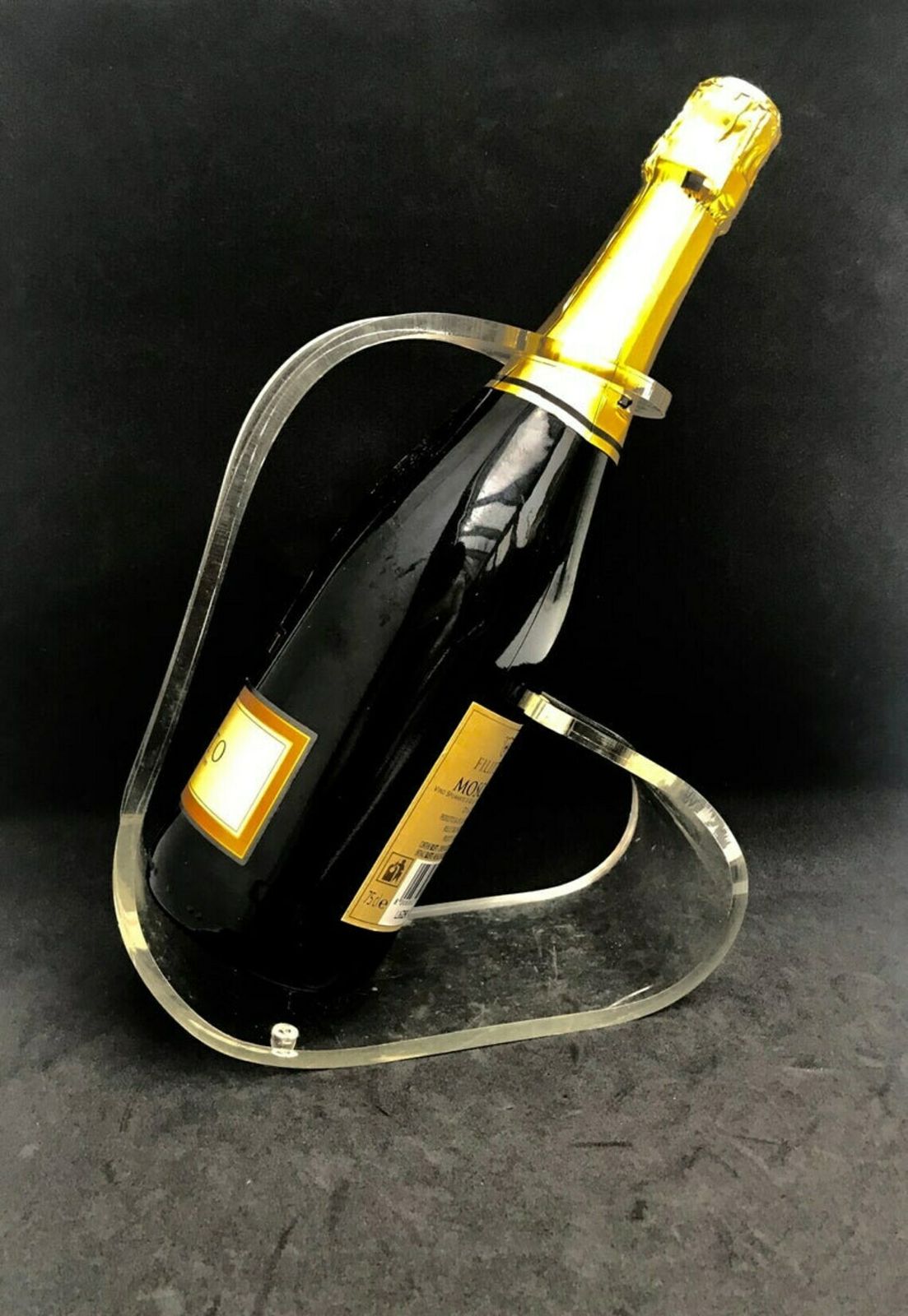 photo for sale Wine Bottle Holder Vintage 70s Clear Acrylic Lucite Mod Design By Emson Mid Century Design 70s Single Rack Wine Bottle Beverage Display