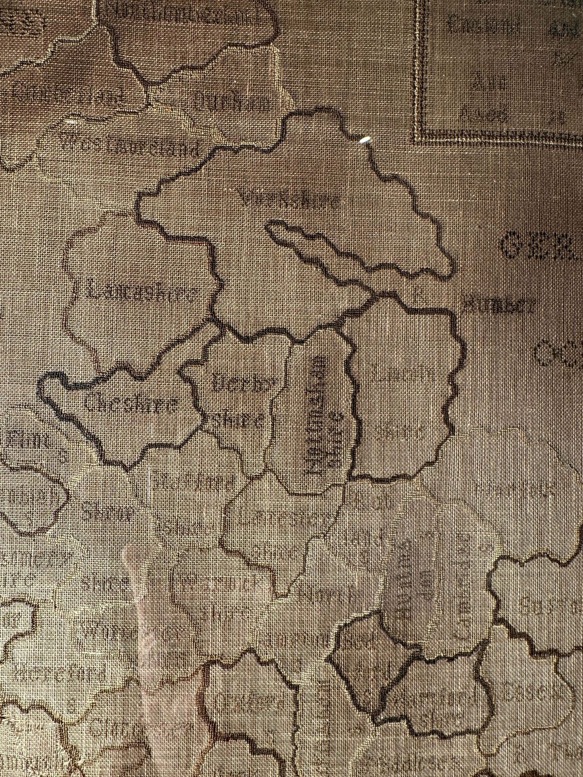 Antique Regency Needlepoint Lace Sampler Map Of England & Wales By Ann Hampson Aged 10 Dated 1837 photo vinterior