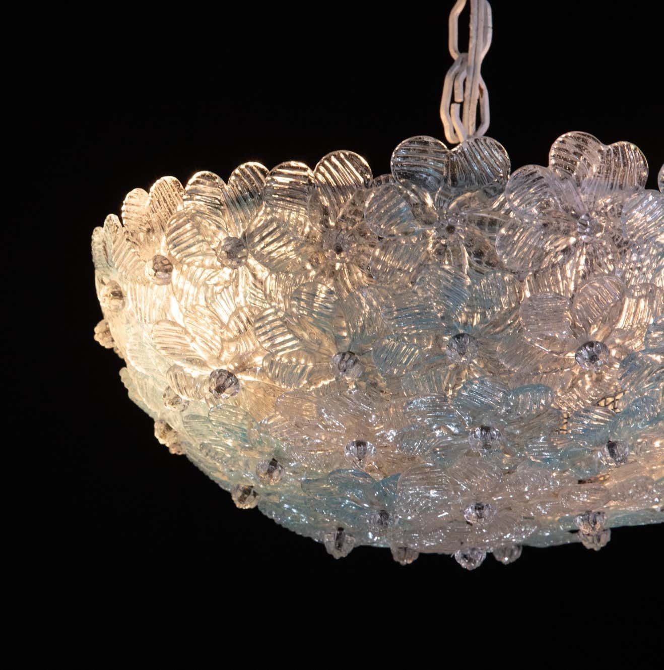 Murano Flush Mount Flower And Metal By Seguso For Venini, Italy, 1960s photo Lighting