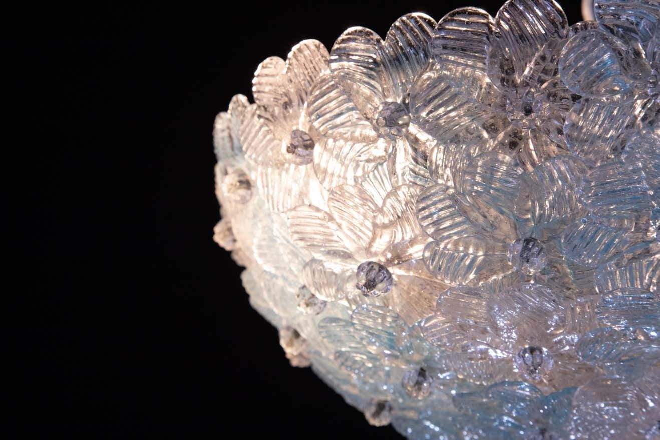 Murano Flush Mount Flower And Metal By Seguso For Venini, Italy, 1960s photo vinterior