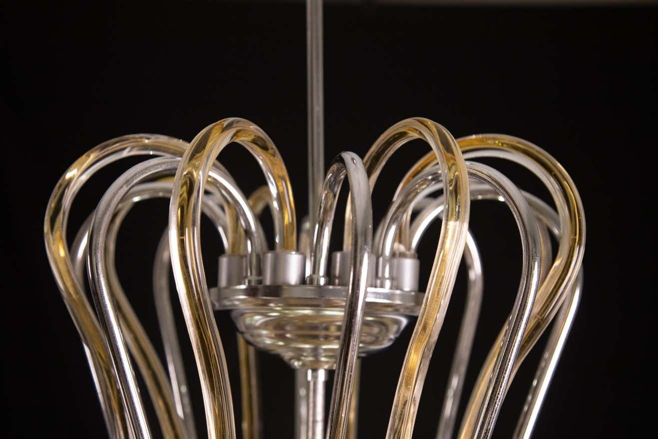 2123.0 Spectacular Murano Amber Chandelier, 8 Arms, 1980s photo
