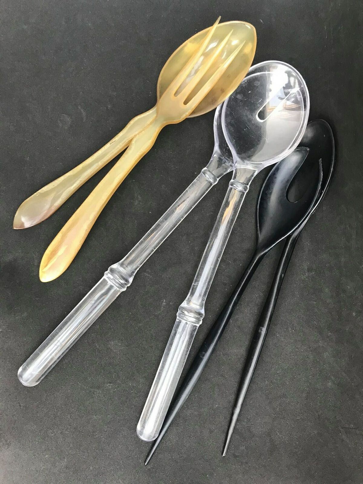 Saladecouvert Lepel Vork Salade Frans, Hoorn Vork En Lepel, Serveercouvert, Jaren '40 Buffetserver Diner Serveerset Cadeau Voor Gastvrouw photo buy