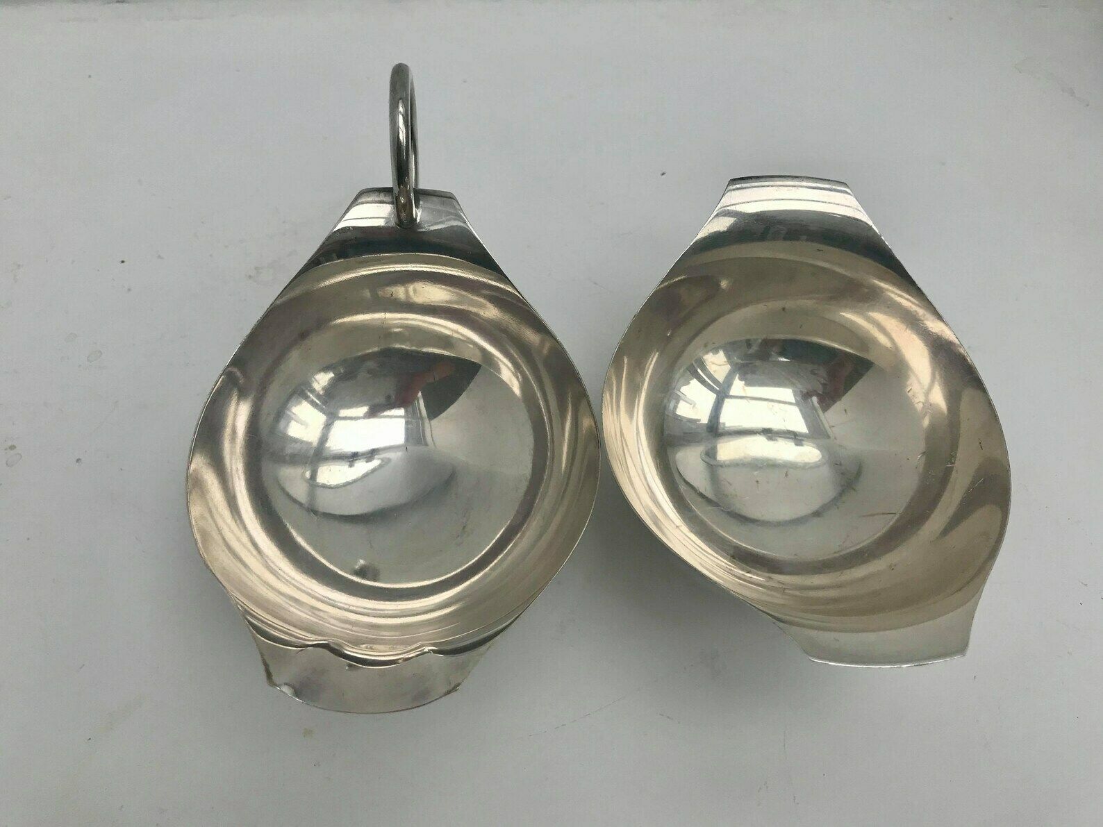 Creamer And Sugar Bowl Nysolv 60gr Norway Silver Plated Mid Century Modern Scandinavian Design Scandinave Table Modernist Kitchen Decoration photo 134.0