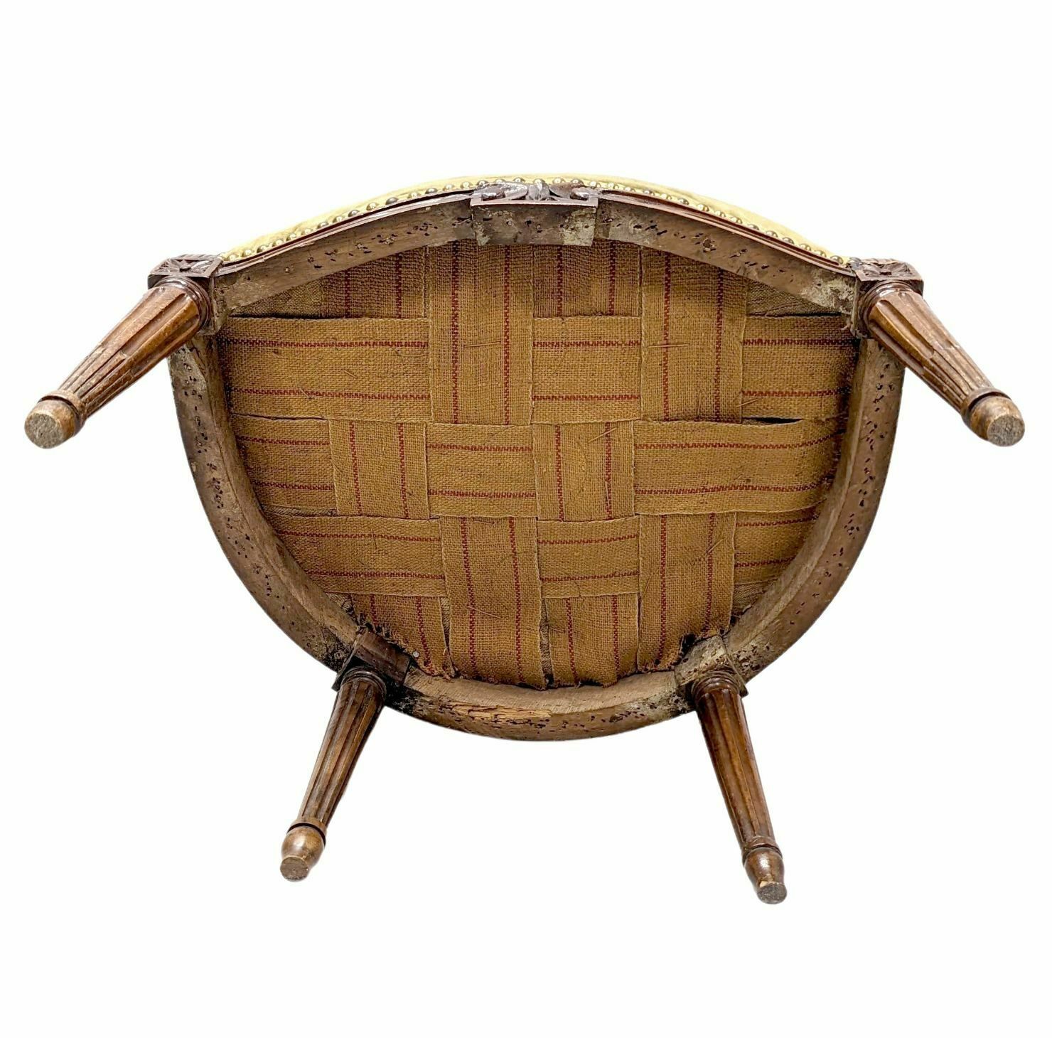Series Of 5 Armchairs From The Transition Period In Walnut Bench Basket From The Transition Period In Walnut From The 18th Century photo vinterior