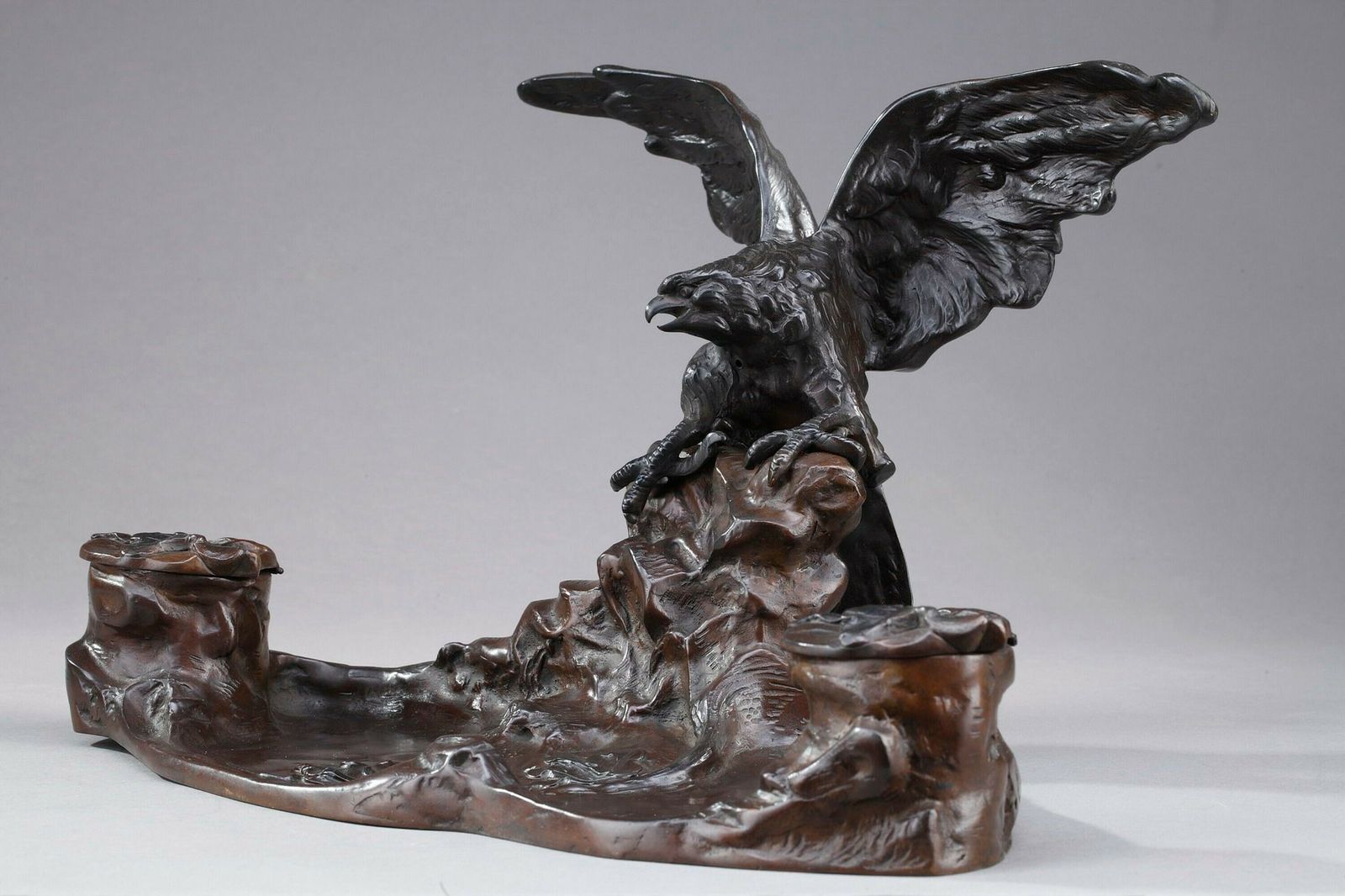 Inkwell In Bronze Art Nouveau By Albert Marionnet (1852 1912) photo for sale