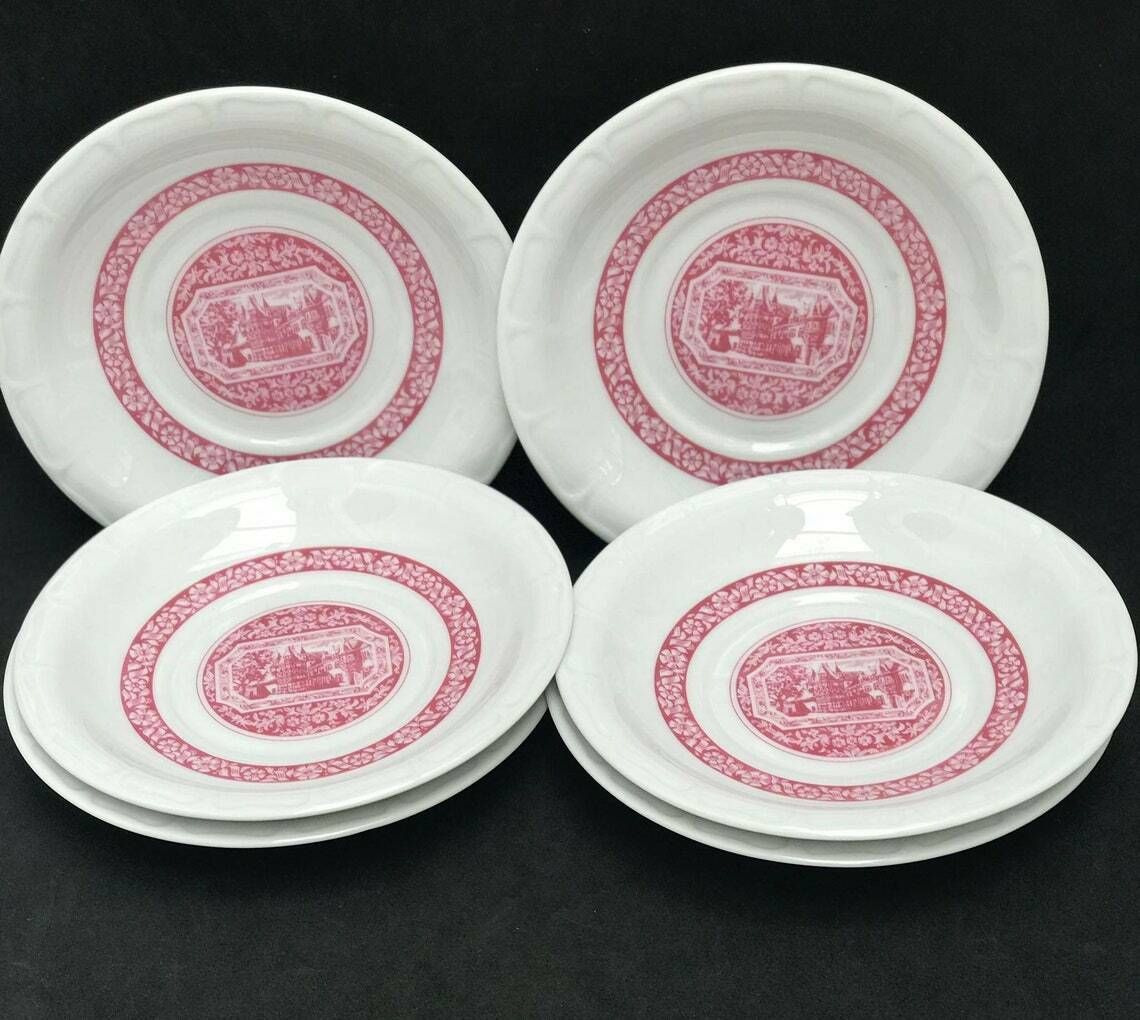 Rudesheim Theekopjes Heinrich Germany – Set Van 6 Kopjes, Schoteltjes En Rood Wit Duits Heinrich Irish Coffee Glas Rudesheimer photo for sale