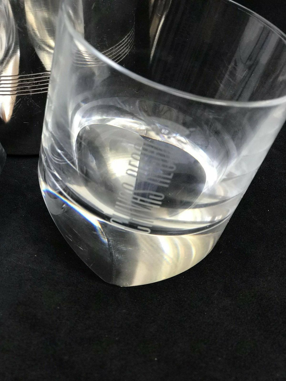 Whisky Glass Set Of 2 Ice Bucket Sliding Heavy Cristal Cut Scotch Drink Glasses Whisky Bourbon Vintage Gift For Him Dad Gift Boss Bar Cart photo for sale