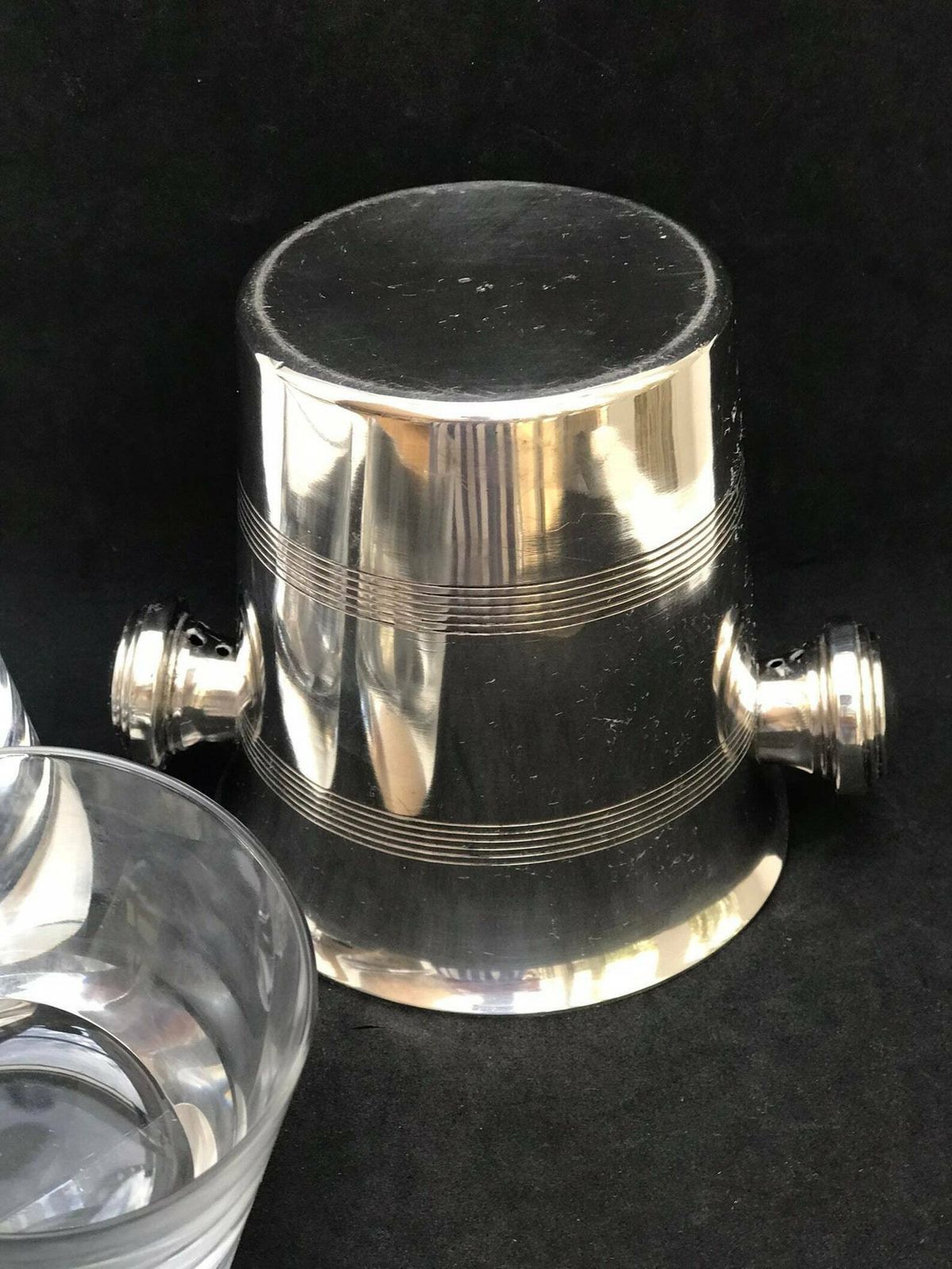 Whisky Glass Set Of 2 Ice Bucket Sliding Heavy Cristal Cut Scotch Drink Glasses Whisky Bourbon Vintage Gift For Him Dad Gift Boss Bar Cart photo vintage
