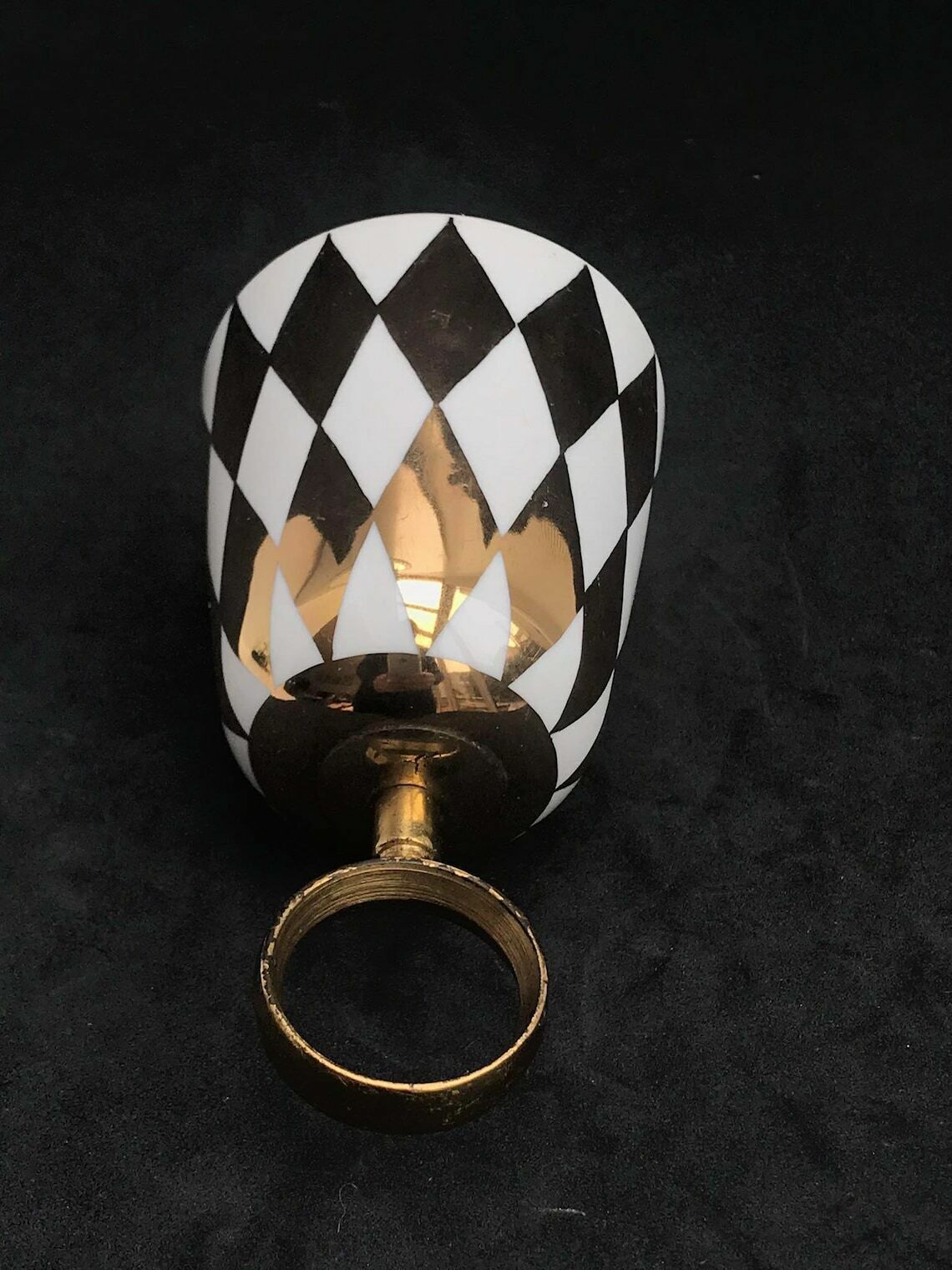 Fornasetti Original Porcelain Table Bell Golden Trim Desk Decor Italian Design Ornament Gift For Him photo vinterior