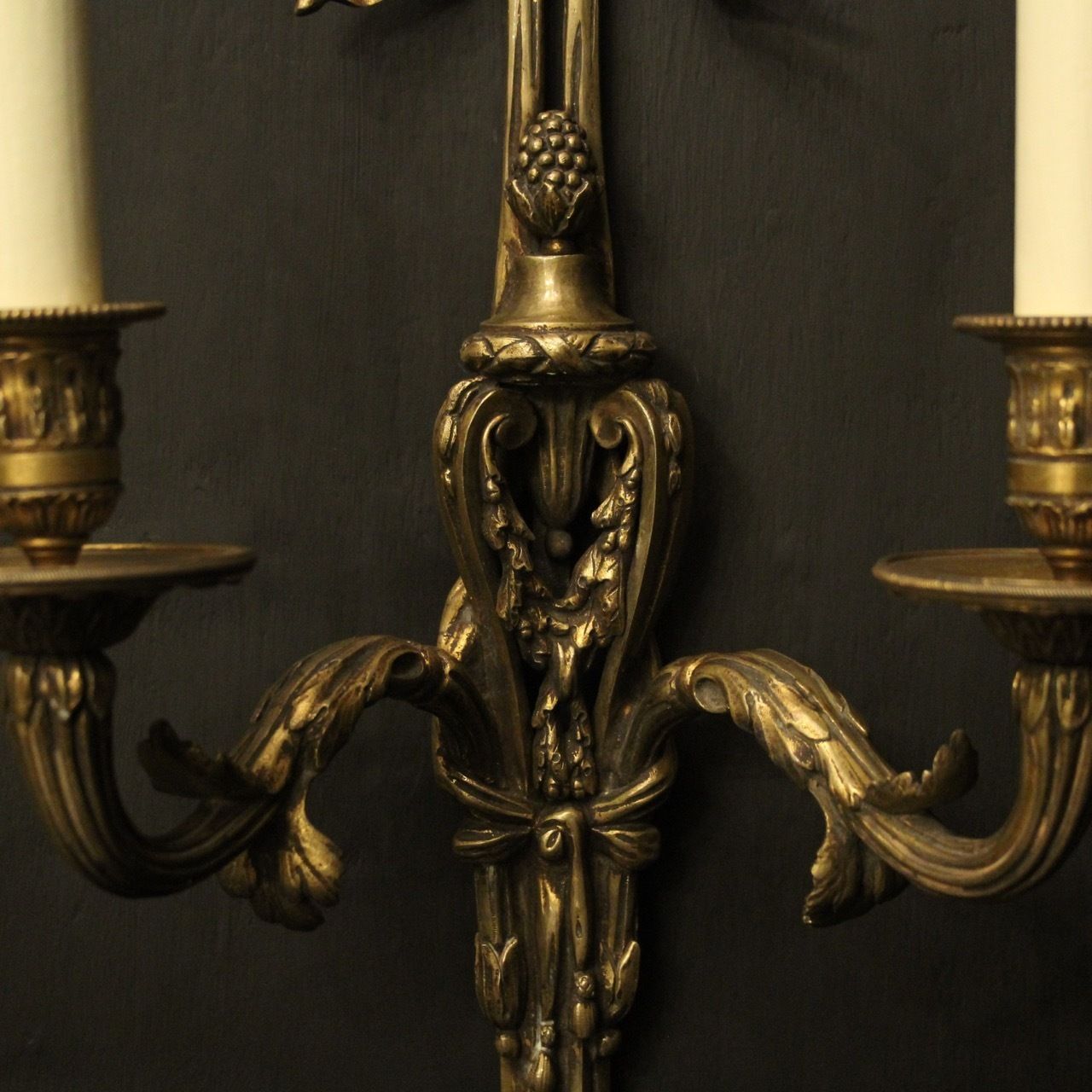 photo for sale French Pair Of Bronze Antique Wall Sconces