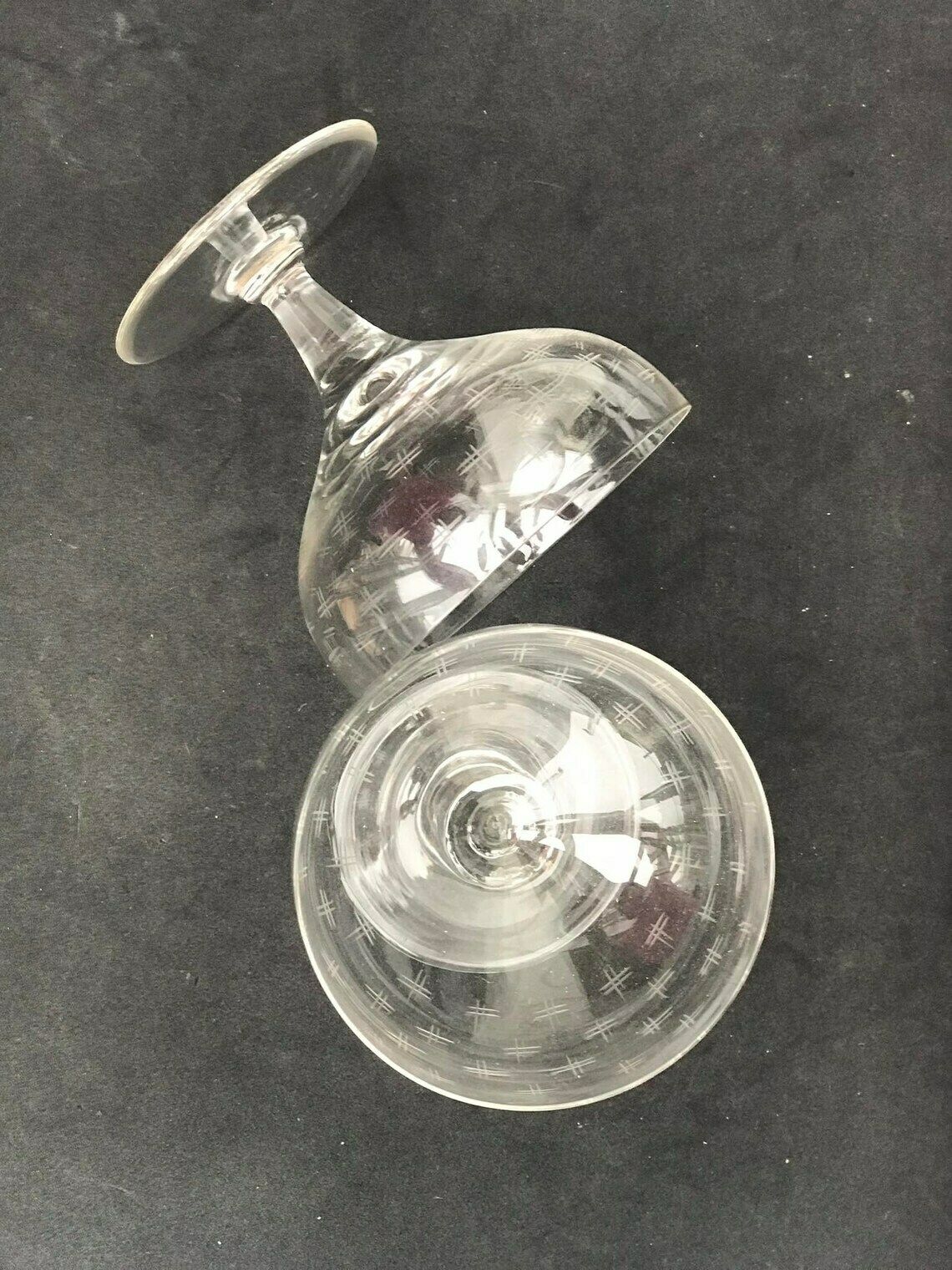 2 Antieke Champagnecoupes – Kristallen Geslepen Coupes, Ca. Jaren 1920, Frans, Set Van 2, Stengel, Barkarrondecoratie, Bruiloft, Bartender, Cocktailglazen, Cadeau photo buy