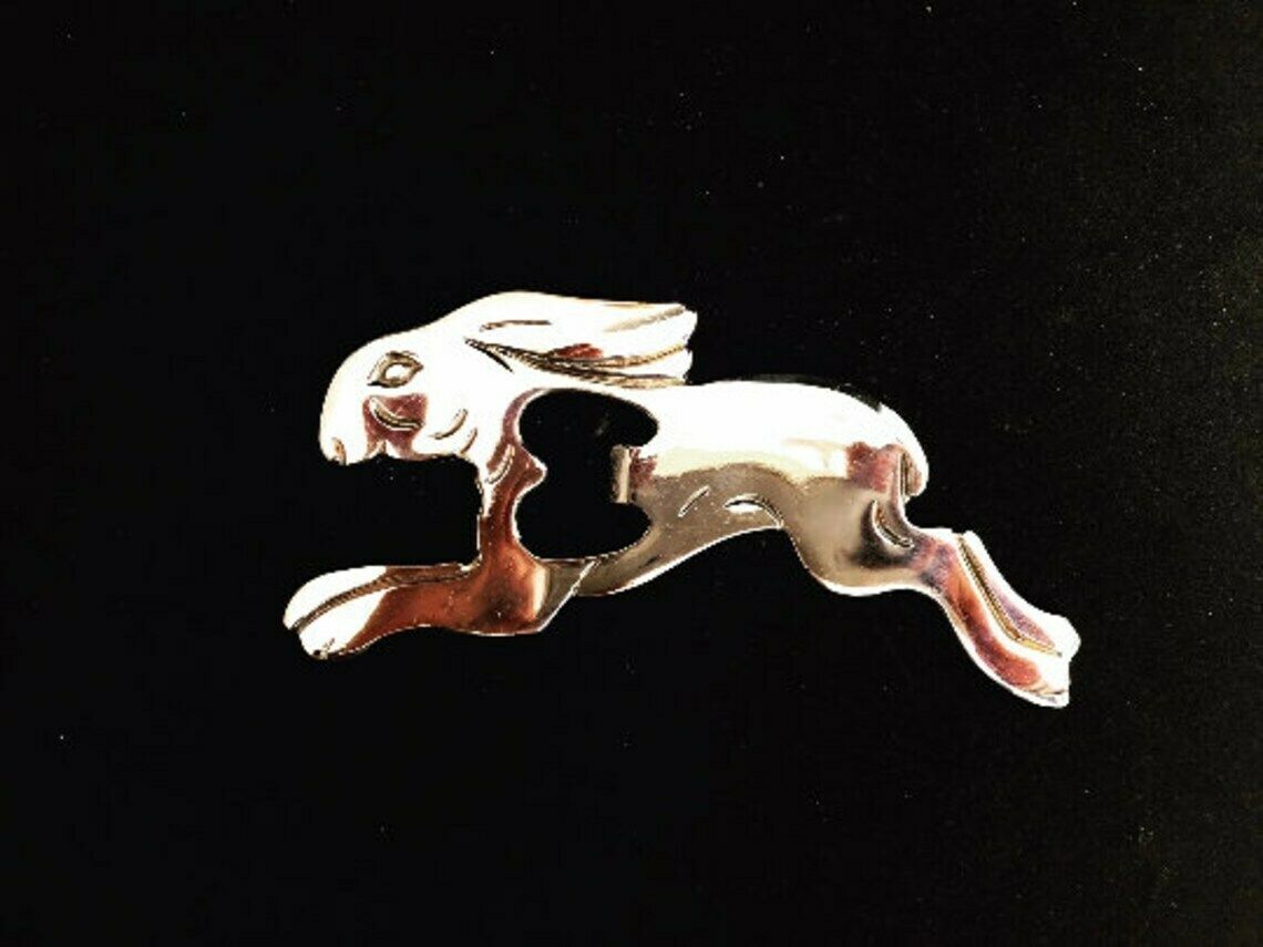 Bottle Opener Art Deco Silver Plated Bottle Opener Rabbit Hare Hunt Gift Hunter Decor Bar Accessory Animal 1930s Bar Decor Bar Accents