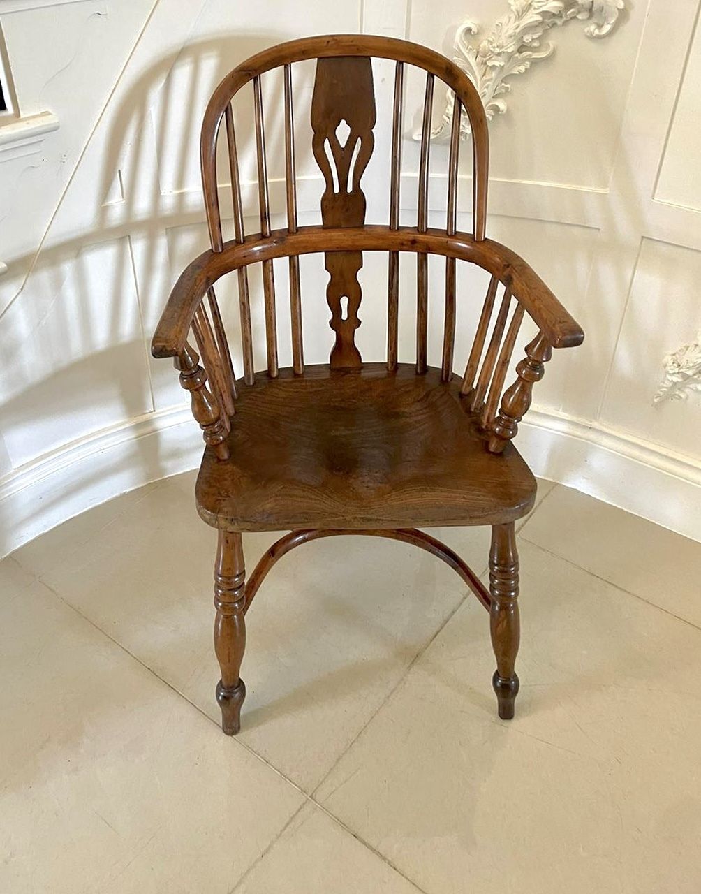 Furniture Antique Quality Child’s Yew Wood Windsor Chair photo
