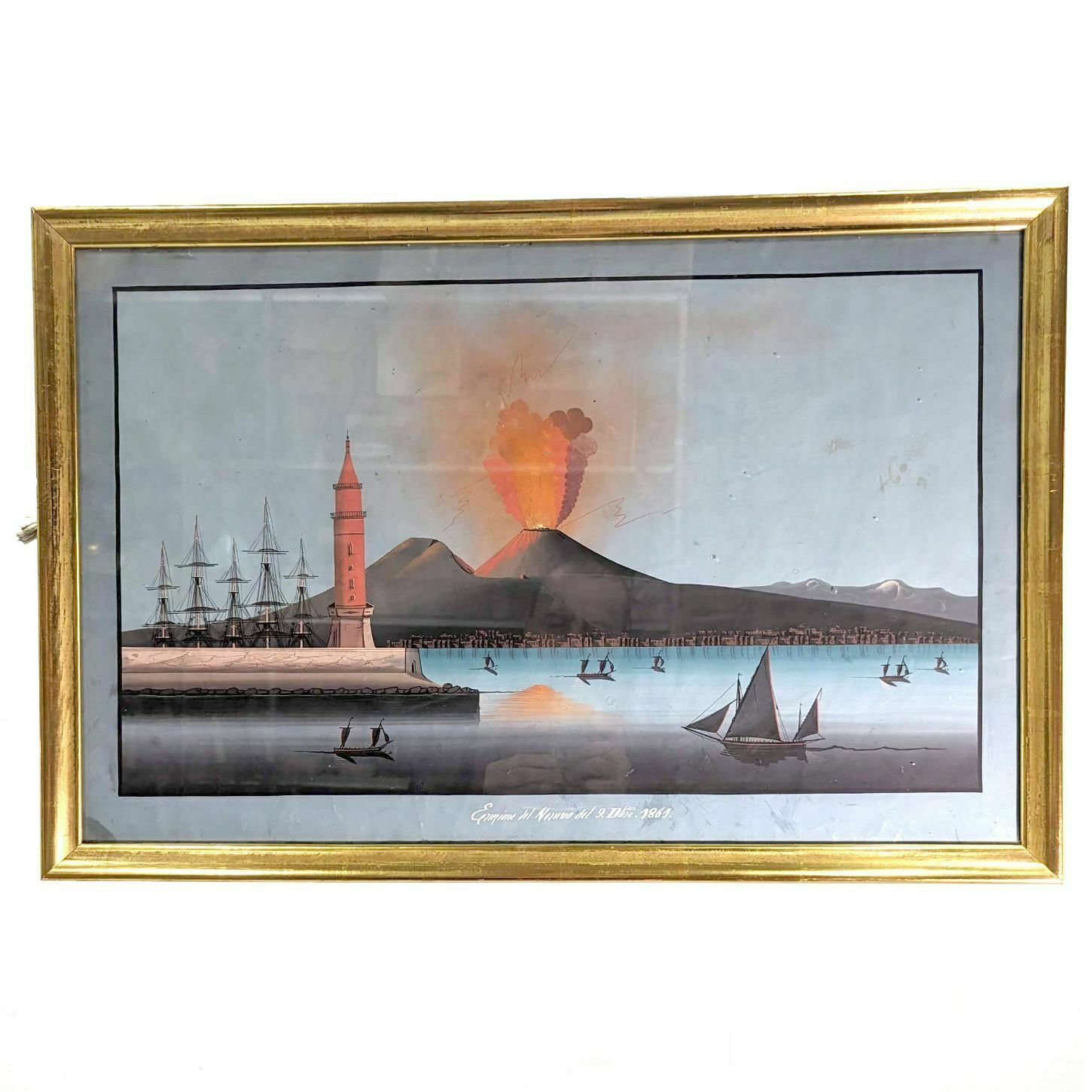 Neapolitan Gouache Eruption Of Vesuvius