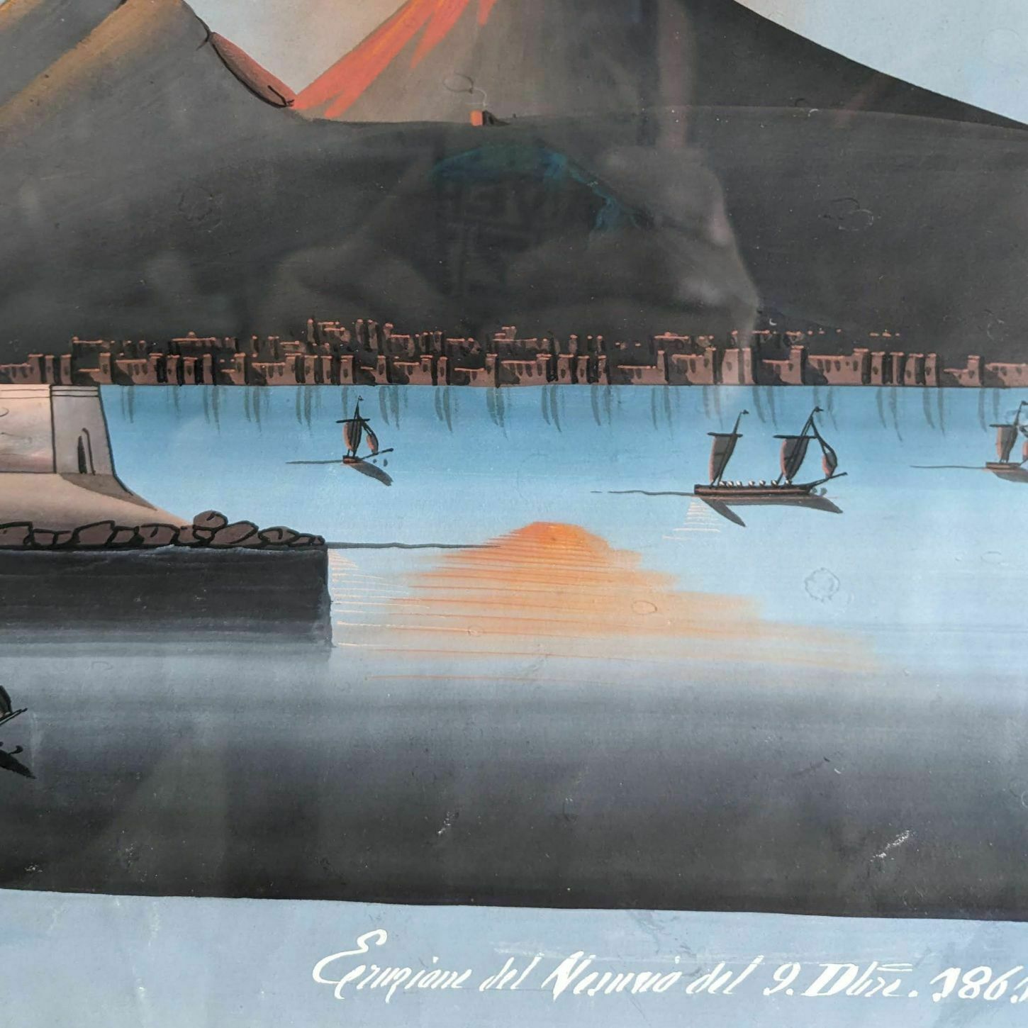 photo furniture Neapolitan Gouache Eruption Of Vesuvius