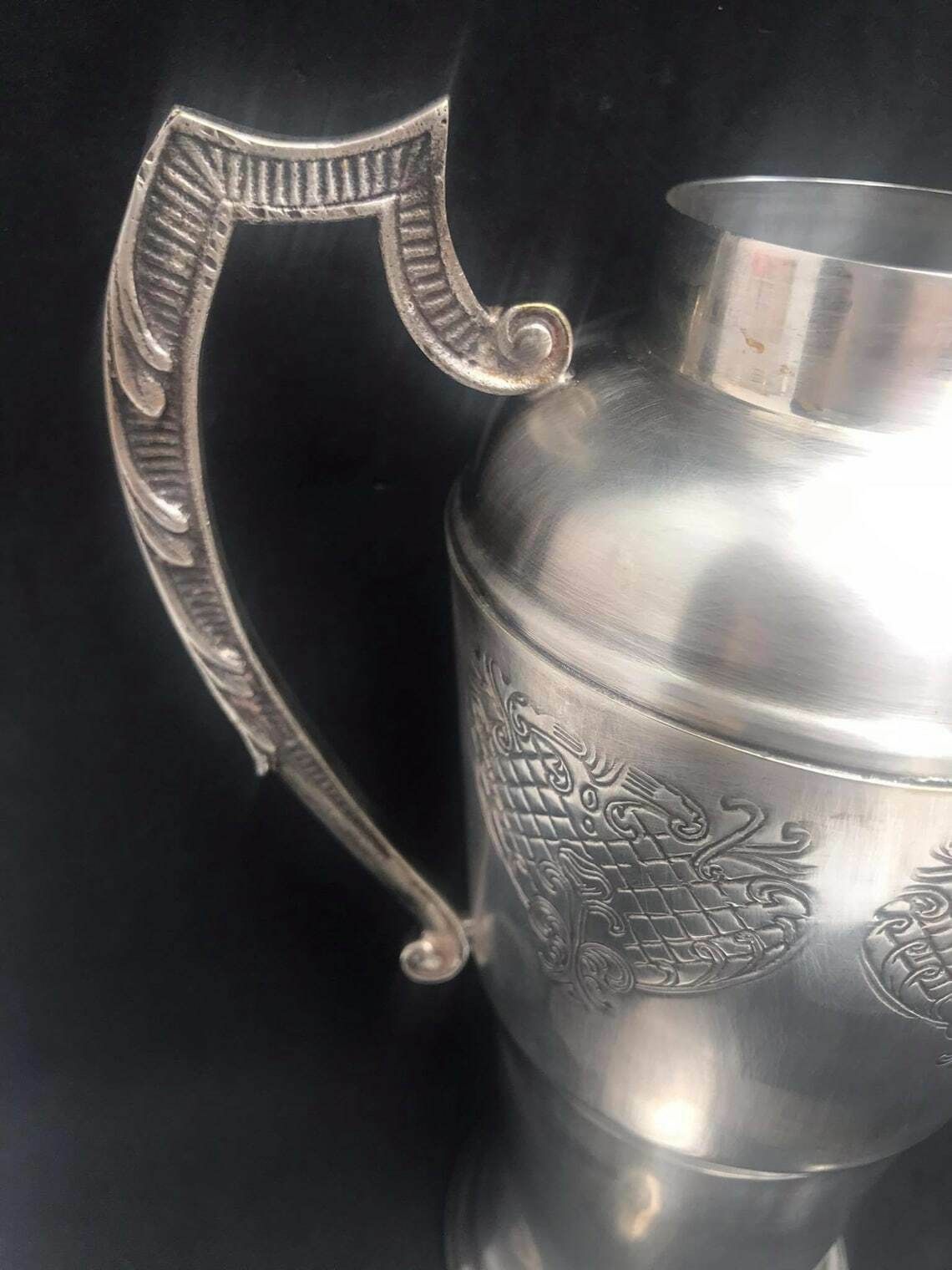 Cocktail Shaker Large Antique Art Prata Silver Plated Martini Shaker 1002 Cocktail Art Deco Mid Century Modern Pitcher Jug Drinks Mixology photo buy