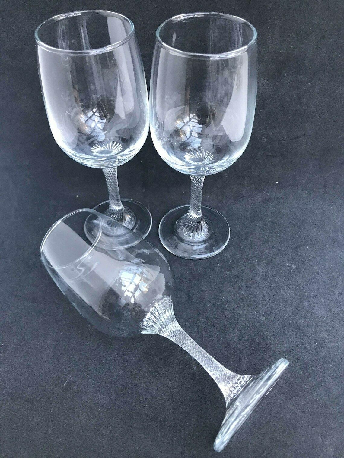 photo for sale Vintage Wine Glasses Crystal Footed Aperitif Glasses Mid Century Bar Cart Gift For Him Man Cave