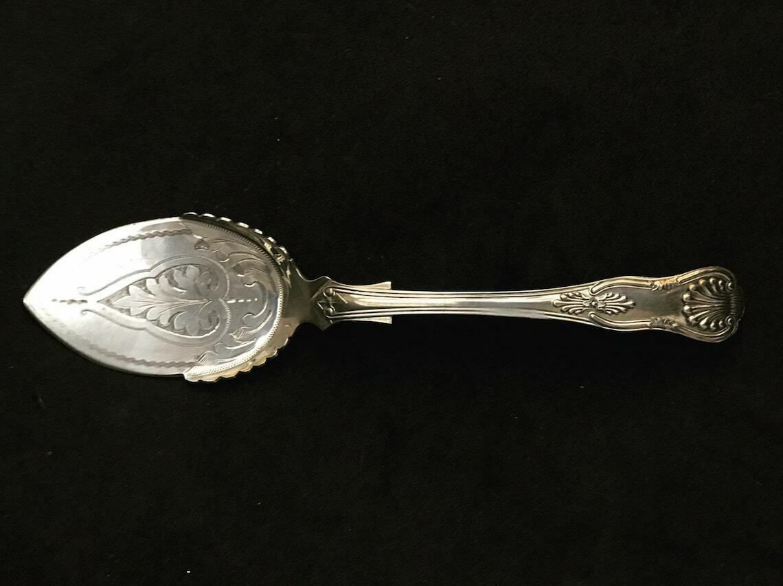 Ijslepel Verzilverd Philip Ashberry Victoriaans Antiek Verzamelobject Engels Tafelzilver Sheffield Bestek photo for sale