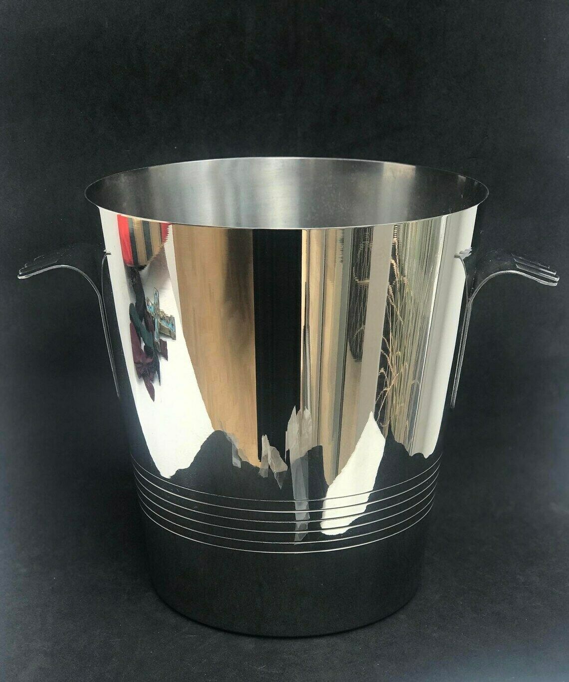 photo for sale Champagne Bucket Letang Remy France Vintage Bottle Bucket Ice Bucket Two Handles Man Cave Gift Stainless Steel 18/10 Wine Cooler