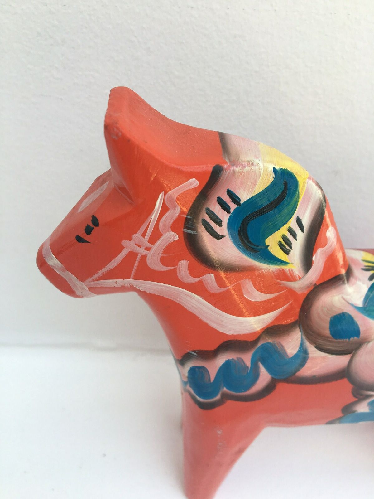 photo furniture Dala Horse Wooden Figurine Swedish By Nils Olsson 15 Cm Original Sticker Scandinavian Modern Hand Painted Scandinavian Design Red Wood
