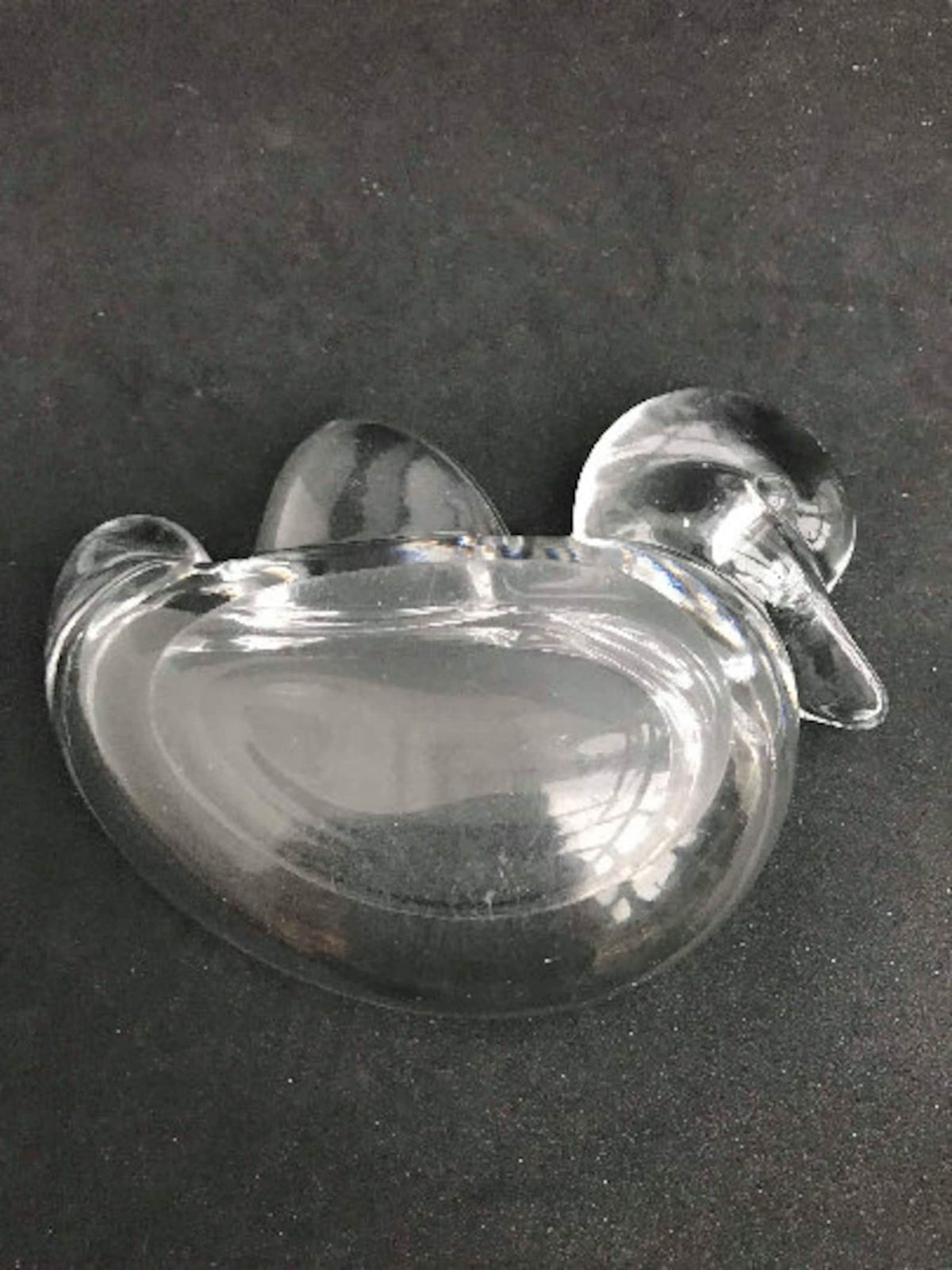 Ashtray Paperweight Bowl Duck Bird Shaped Heavy Crystal Cigar Ashtray By Art Vannes France Art Glass Dove Clear Gift For Her Wedding Gift photo Home Decor