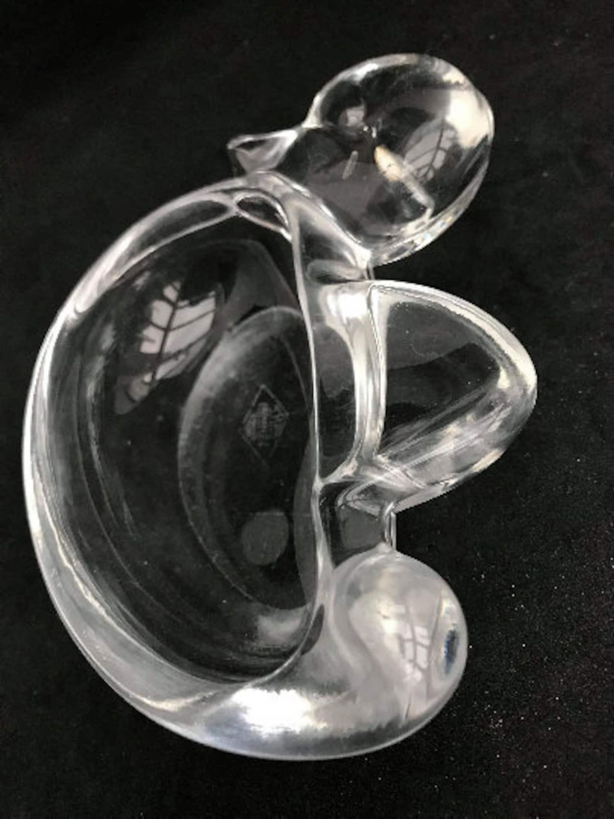 Ashtray Paperweight Bowl Duck Bird Shaped Heavy Crystal Cigar Ashtray By Art Vannes France Art Glass Dove Clear Gift For Her Wedding Gift photo 110.0