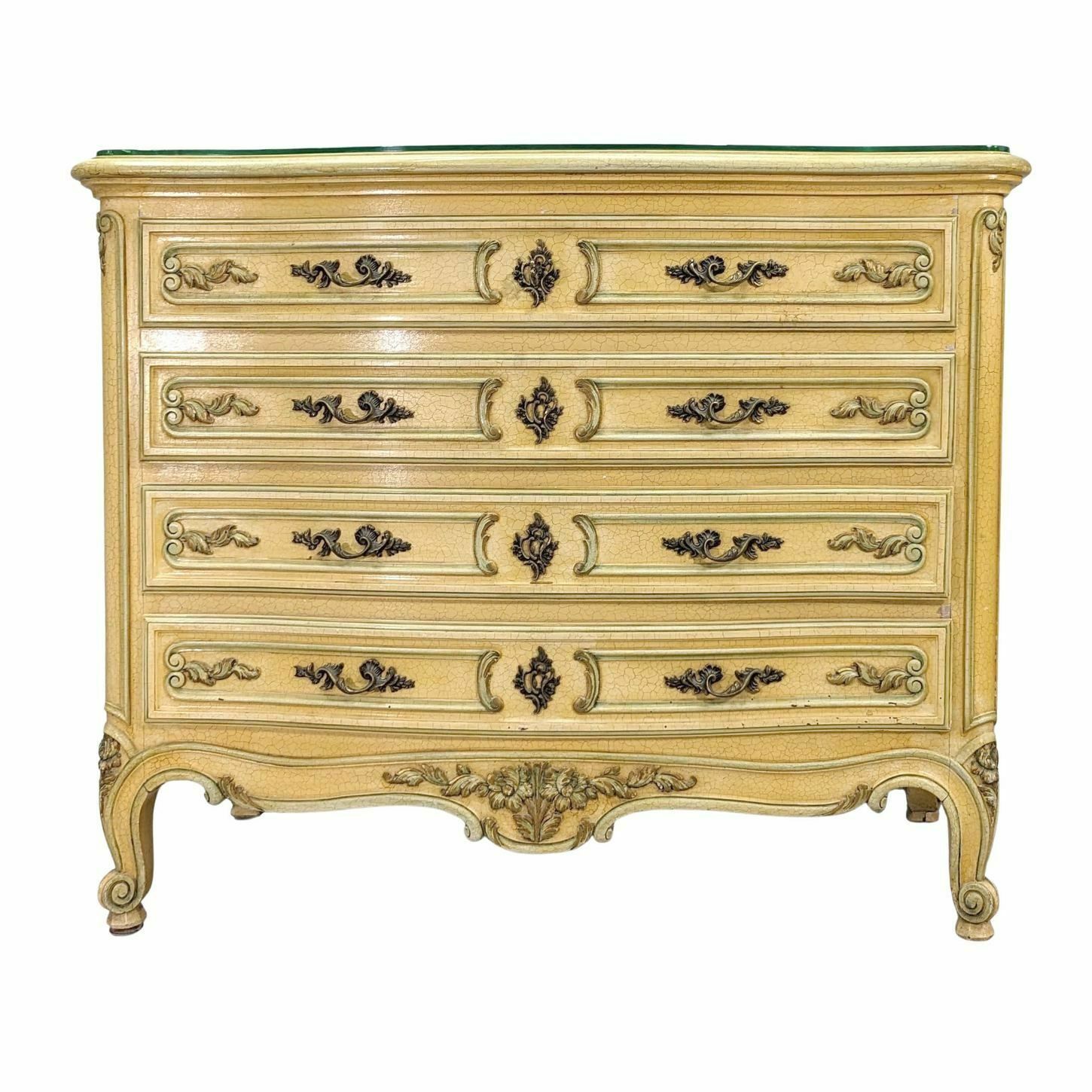 Venetian Chest Of Drawers Lacquered Cream And Gold Xxth