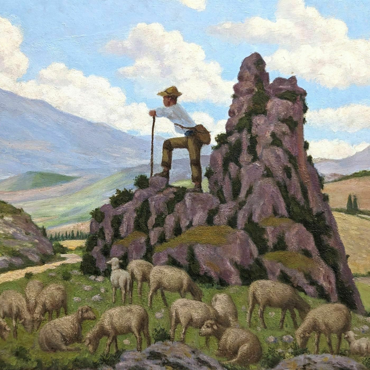 Oil On Canvas Pastoral Scene Provencal School Remy Mayan photo furniture