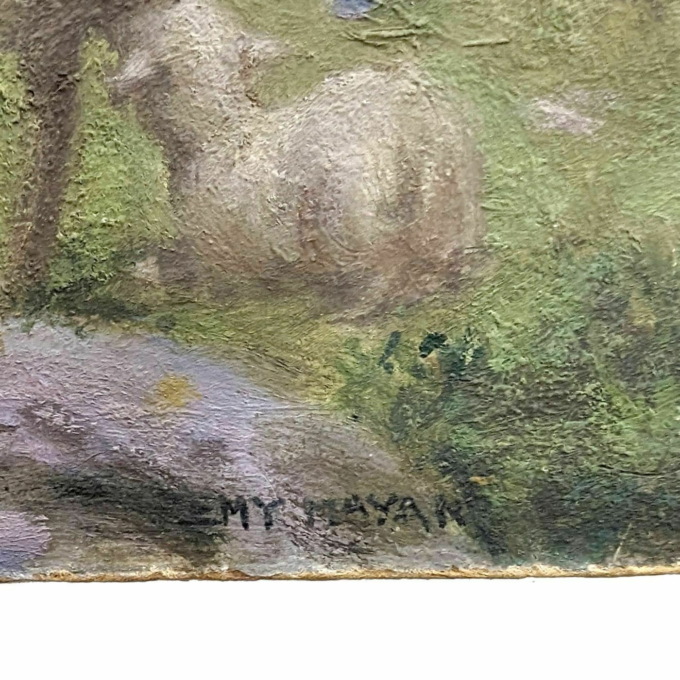Oil On Canvas Pastoral Scene Provencal School Remy Mayan photo 762.0