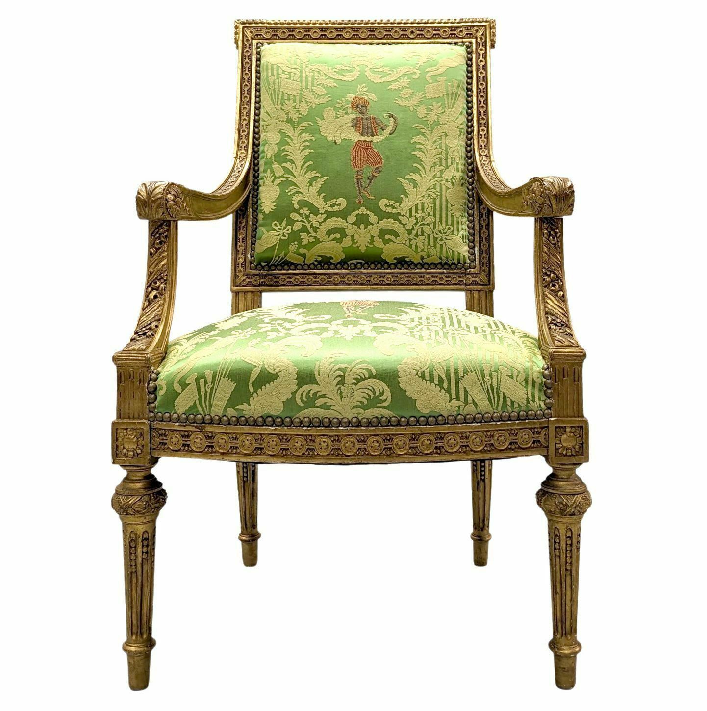 Armchair In Gilded Wood XIX In Louis XVI Style