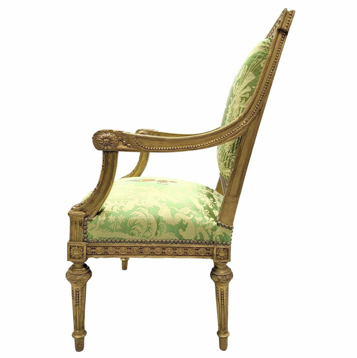 Armchair In Gilded Wood XIX In Louis XVI Style photo Furniture