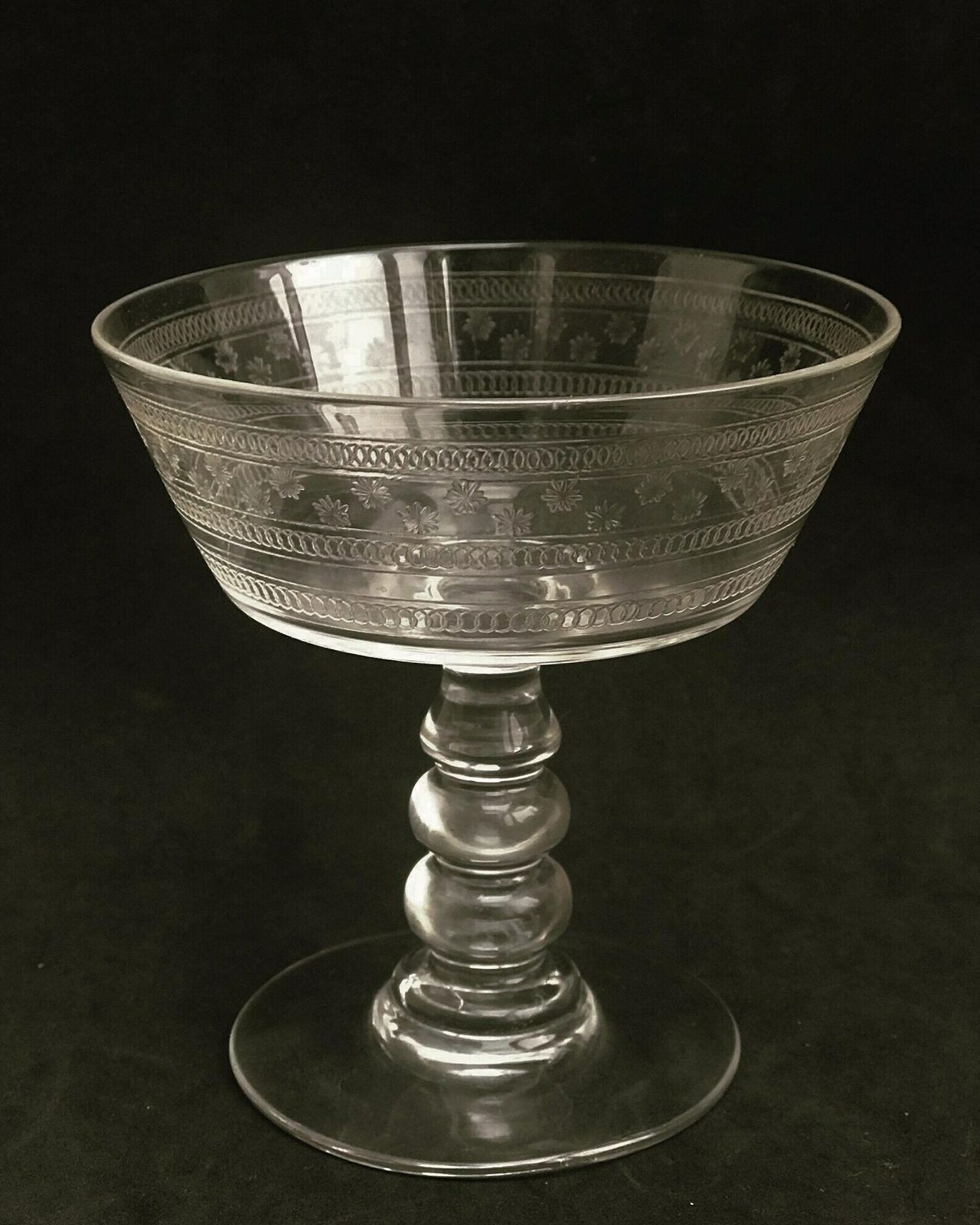 Champagne Coupe Antique Crystal Cut 1 Coupe 1900s French Stem Bar Cart Decor Wedding Bartender Cocktail Glasses Gift Toast Wedding photo for sale