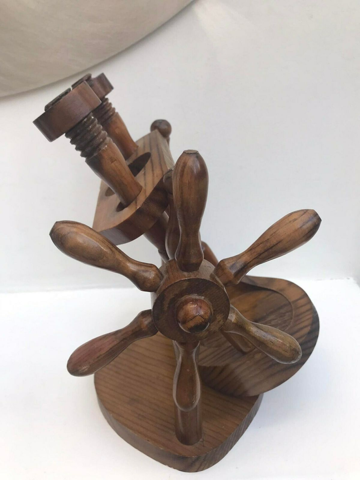Wine Holder Wine Bottle Wooden Pourer Bar Decor Rustic Bar Decor Kitchen Decor Spanish Mid Century Gift For Him Tasting Wine Gift photo vintage