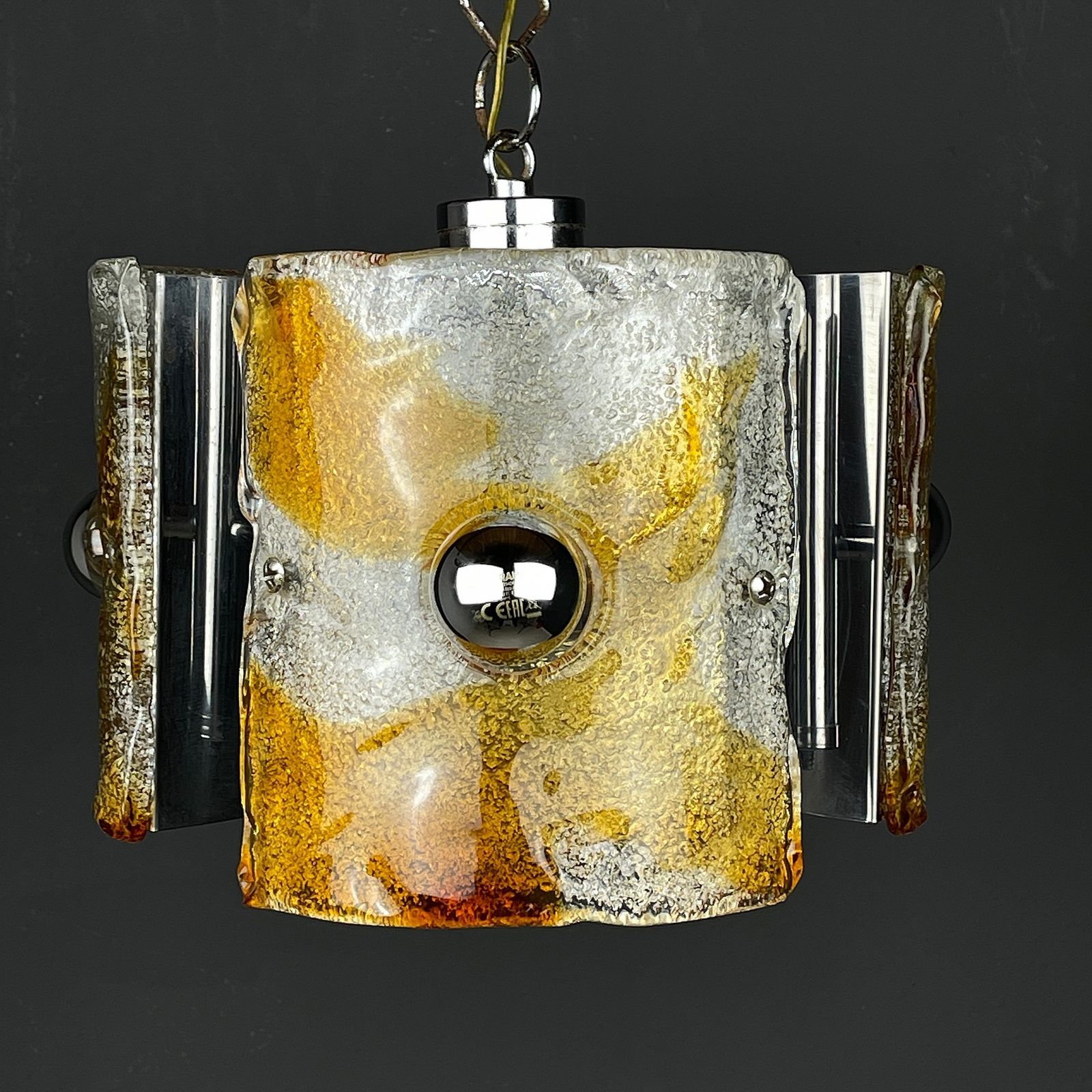 Mid Century Ice Murano Glass Chandelier By Av Mazzega Italy 1970s photo furniture