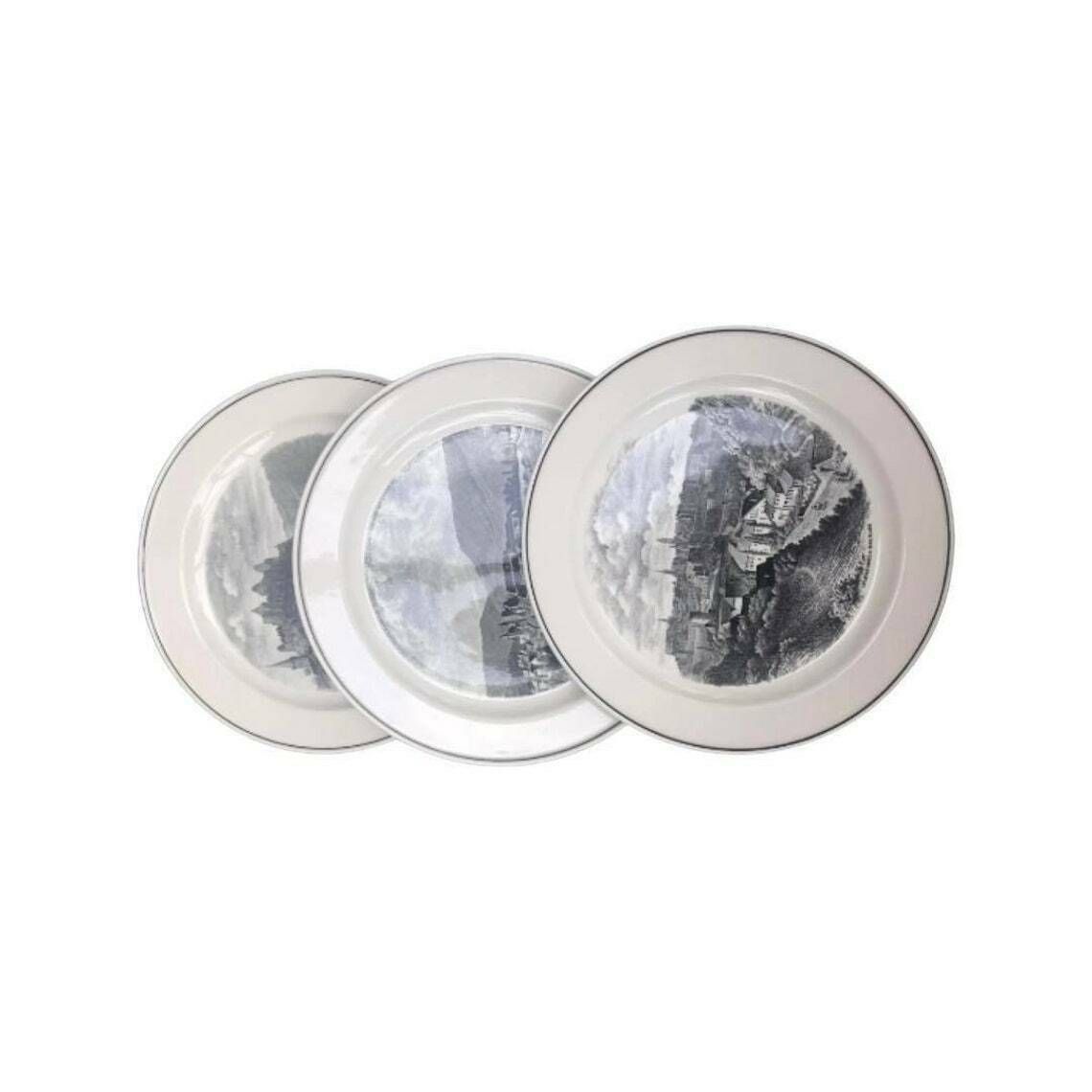3 Villeroy & Boch Dinerborden Boch Septfontaines J B Fresez Verzamelbaar Porselein Vervangend Vintage Serviesgoed Bord, Niet Meer Leverbaar