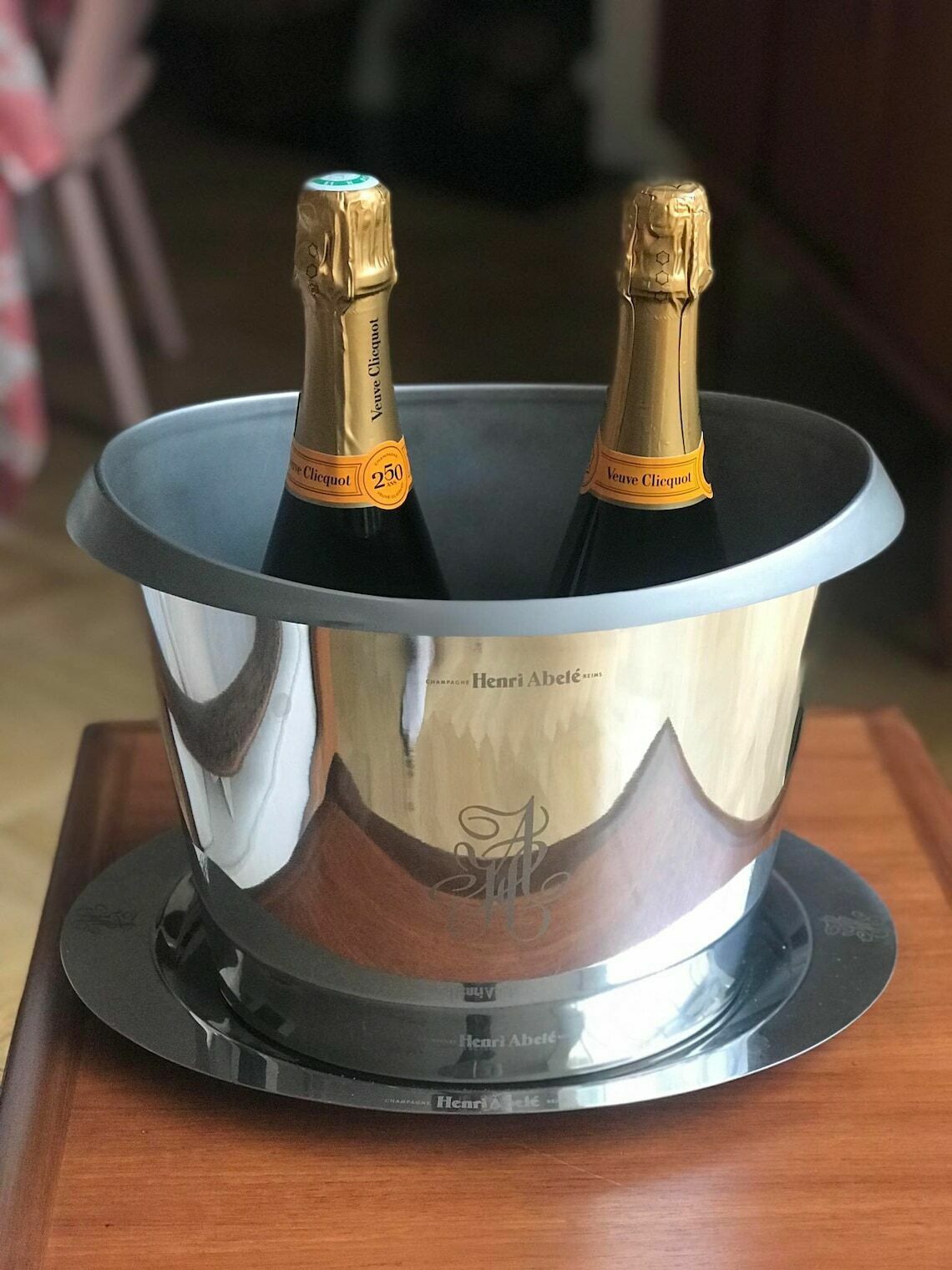 Champagne Bucket Large 2 Bottles Stainless Steel Bar Cart Decor Christmas Table Wine Chiller Cooler Gift For Wedding Gift Man Cave photo for sale