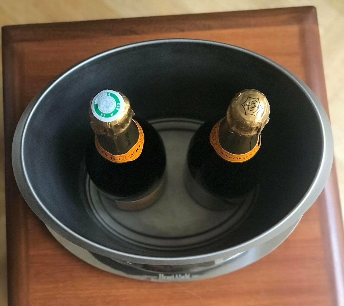Champagne Bucket Large 2 Bottles Stainless Steel Bar Cart Decor Christmas Table Wine Chiller Cooler Gift For Wedding Gift Man Cave photo vintage